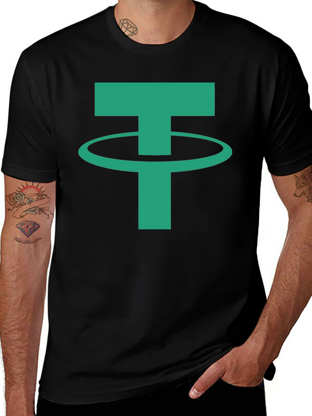 Tether Crypto Logo T-Shirt - Black