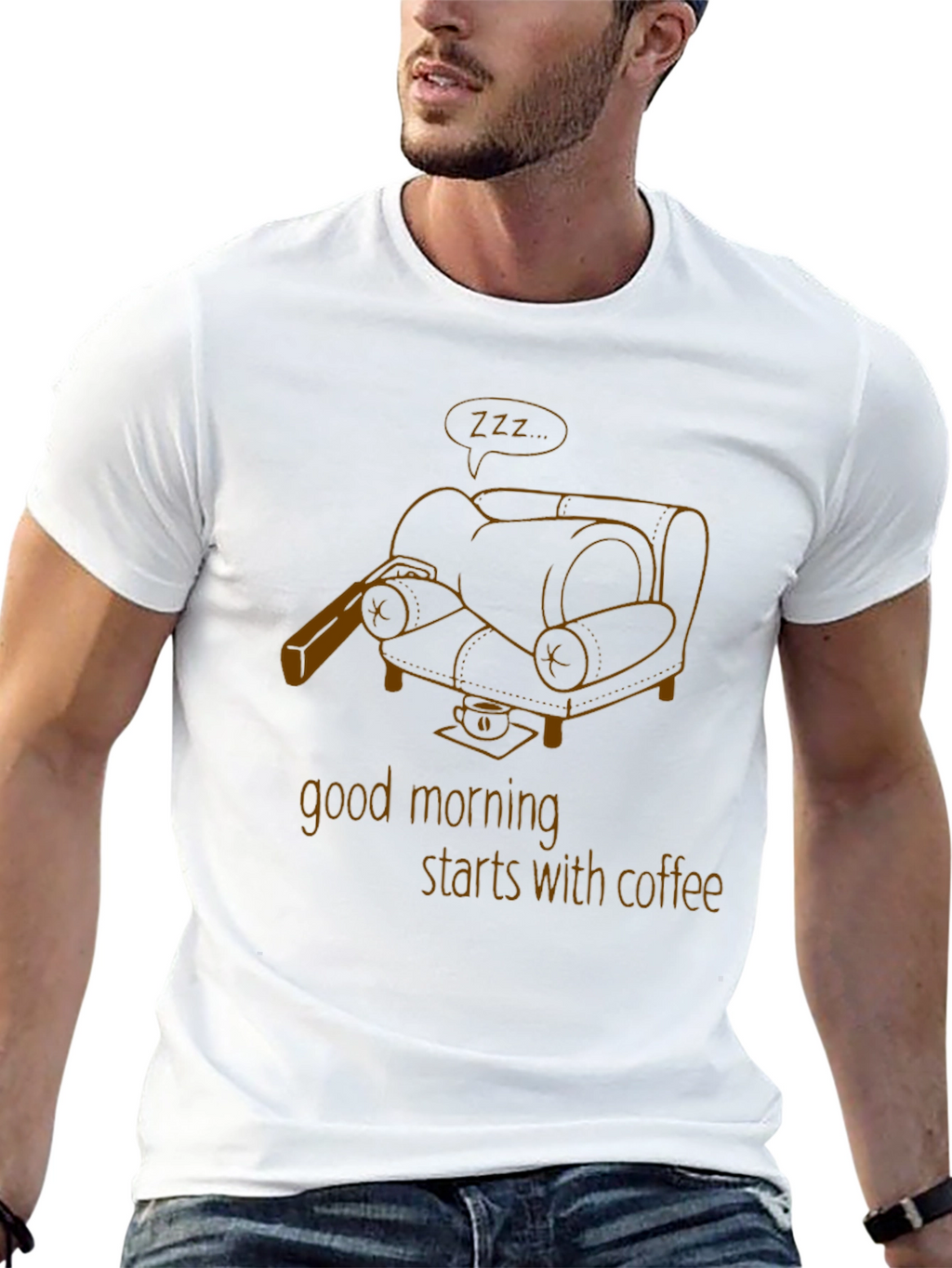 Good Morning Coffee Black Graphic Tee