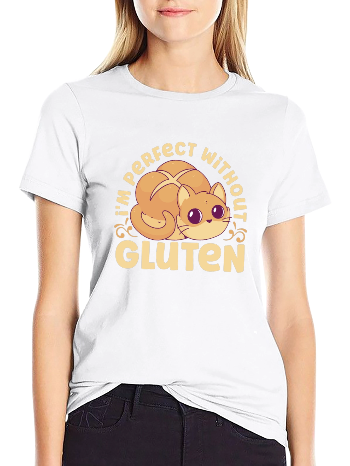 Gluten-Free Kitty Cat T-Shirt - Perfect Without Gluten