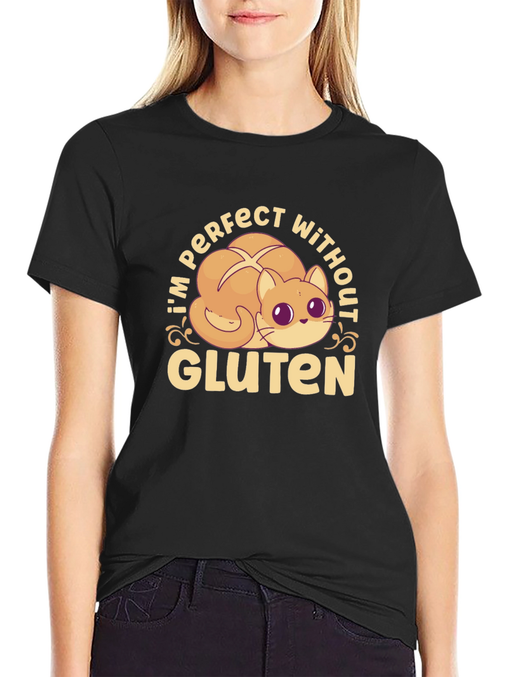 Gluten-Free Kitty Cat T-Shirt - Perfect Without Gluten