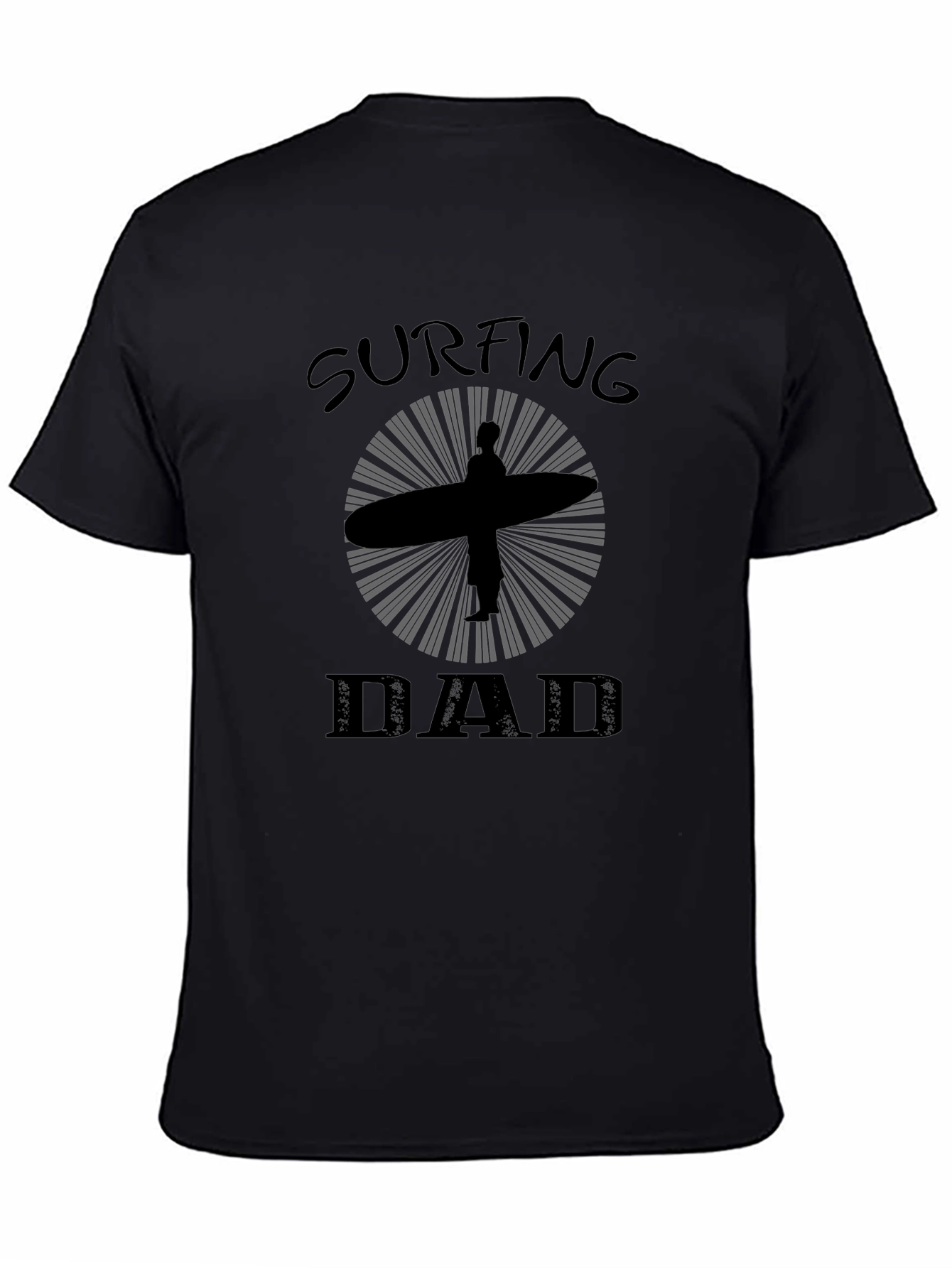 Surfing Dad Graphic T-Shirt - Black