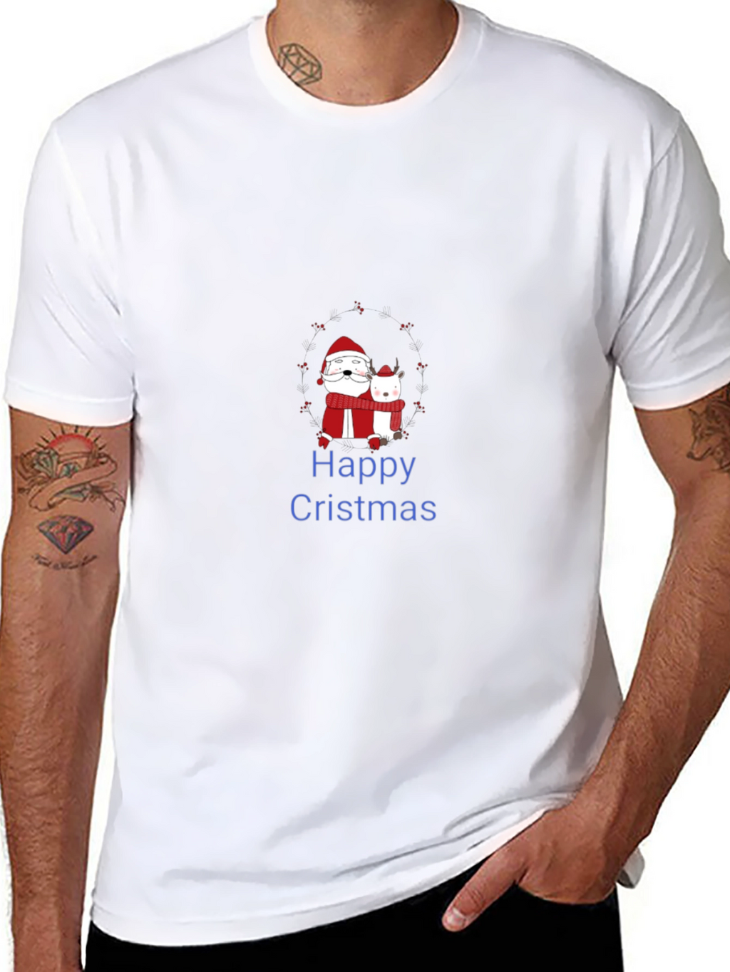 Happy Cristmas Santa & Deer T-Shirt