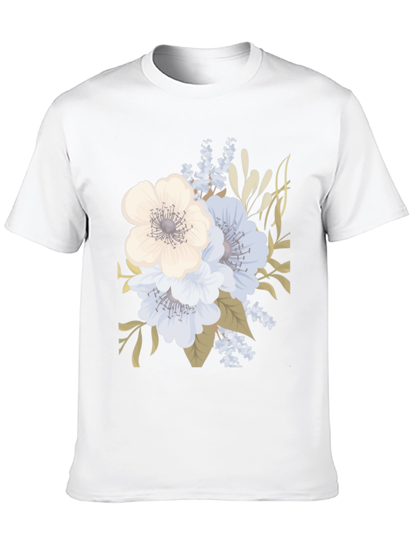 Floral Print Black T-Shirt for Men