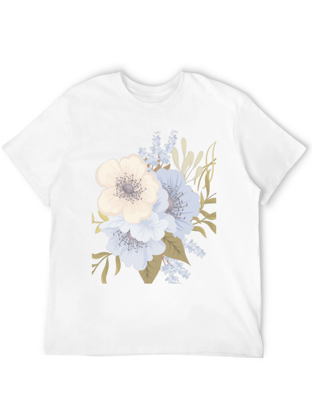 Floral Print Black T-Shirt for Men