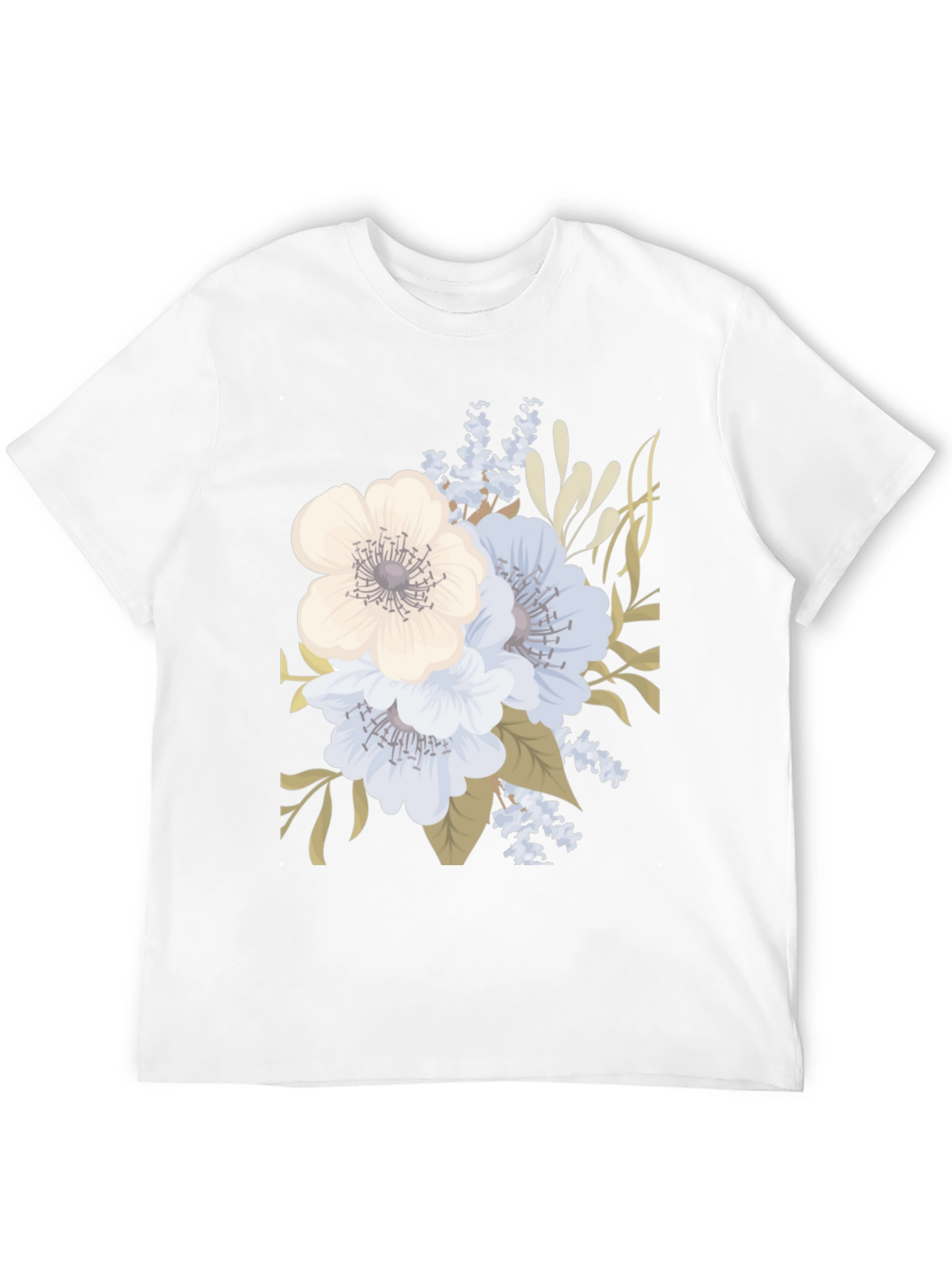 Floral Print Black T-Shirt for Men
