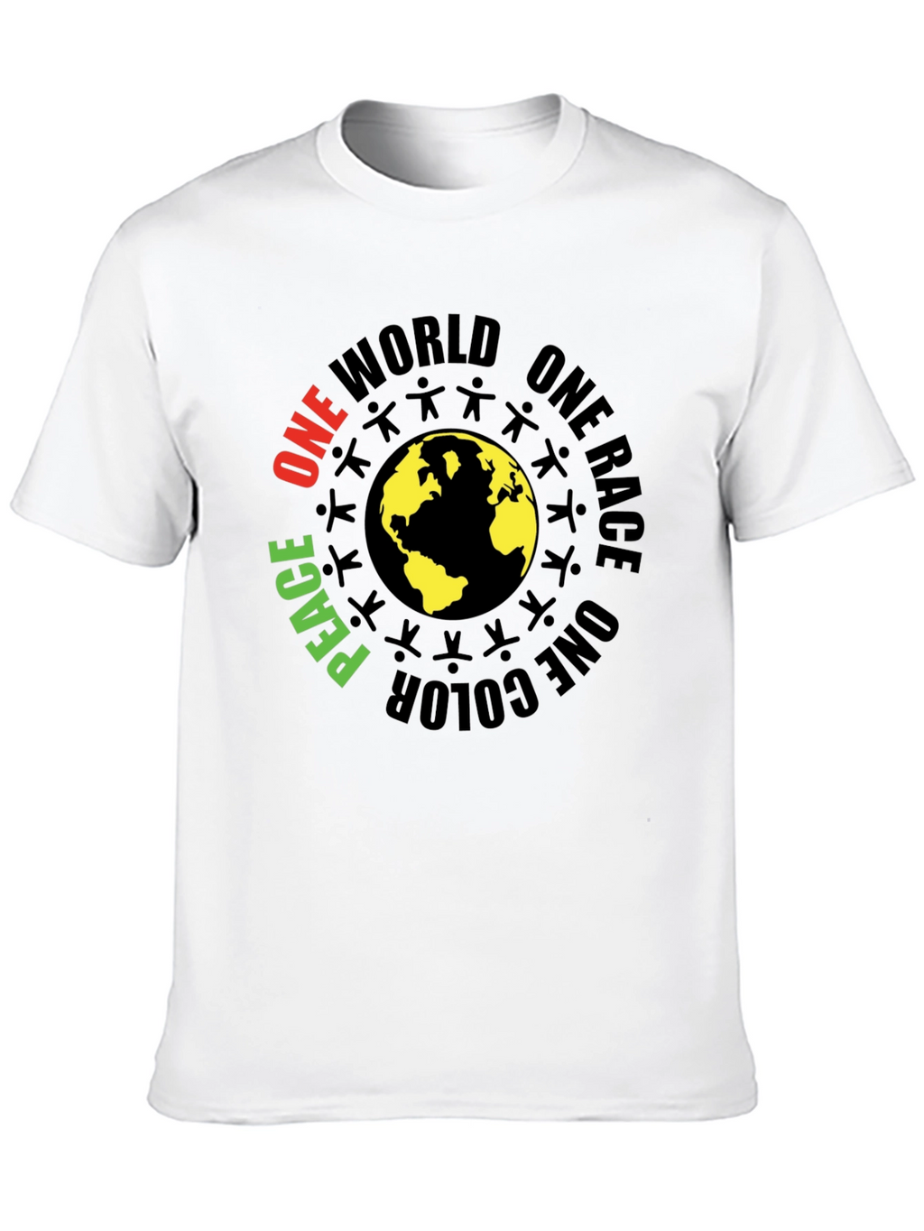 One World Peace Graphic Black T-Shirt