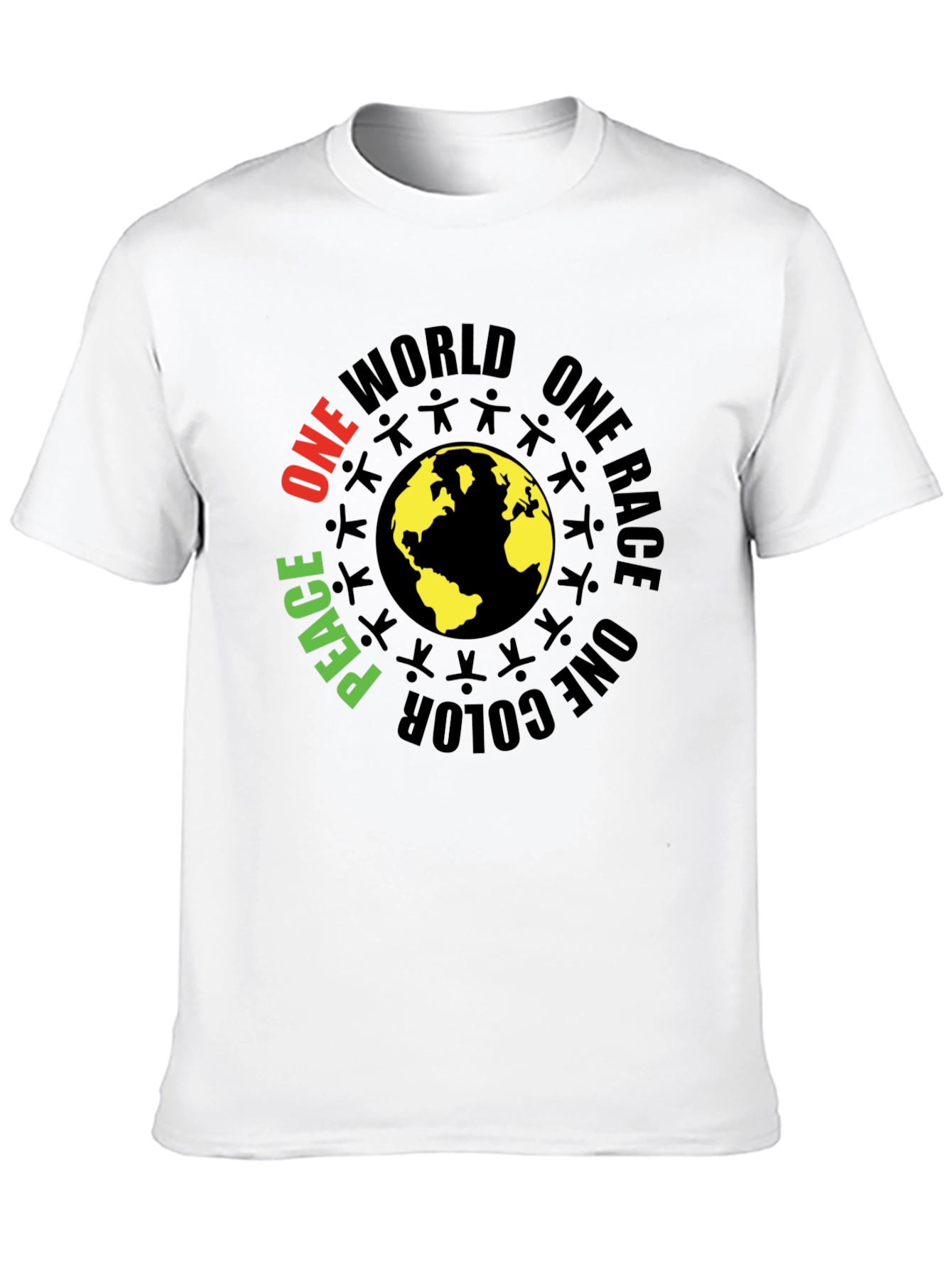 One World Peace Graphic Black T-Shirt