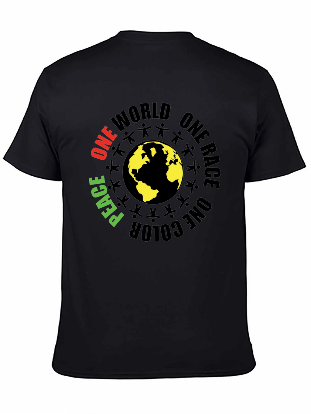 One World Peace Graphic Black T-Shirt