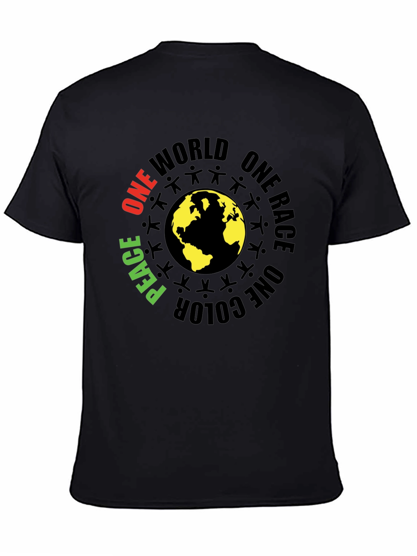 One World Peace Graphic Black T-Shirt