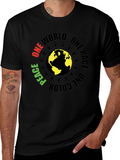 One World Peace Graphic Black T-Shirt