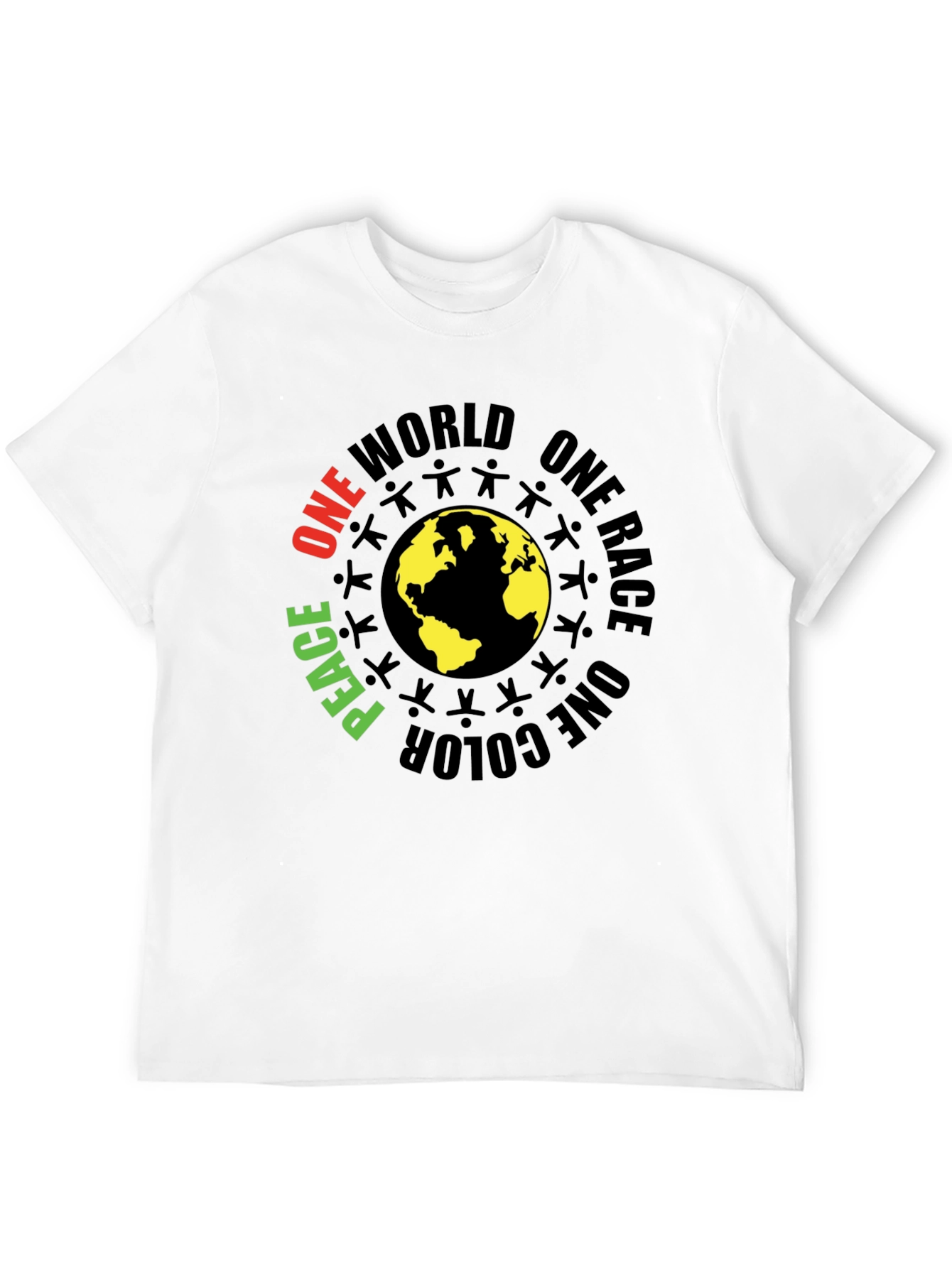 One World Peace Graphic Black T-Shirt