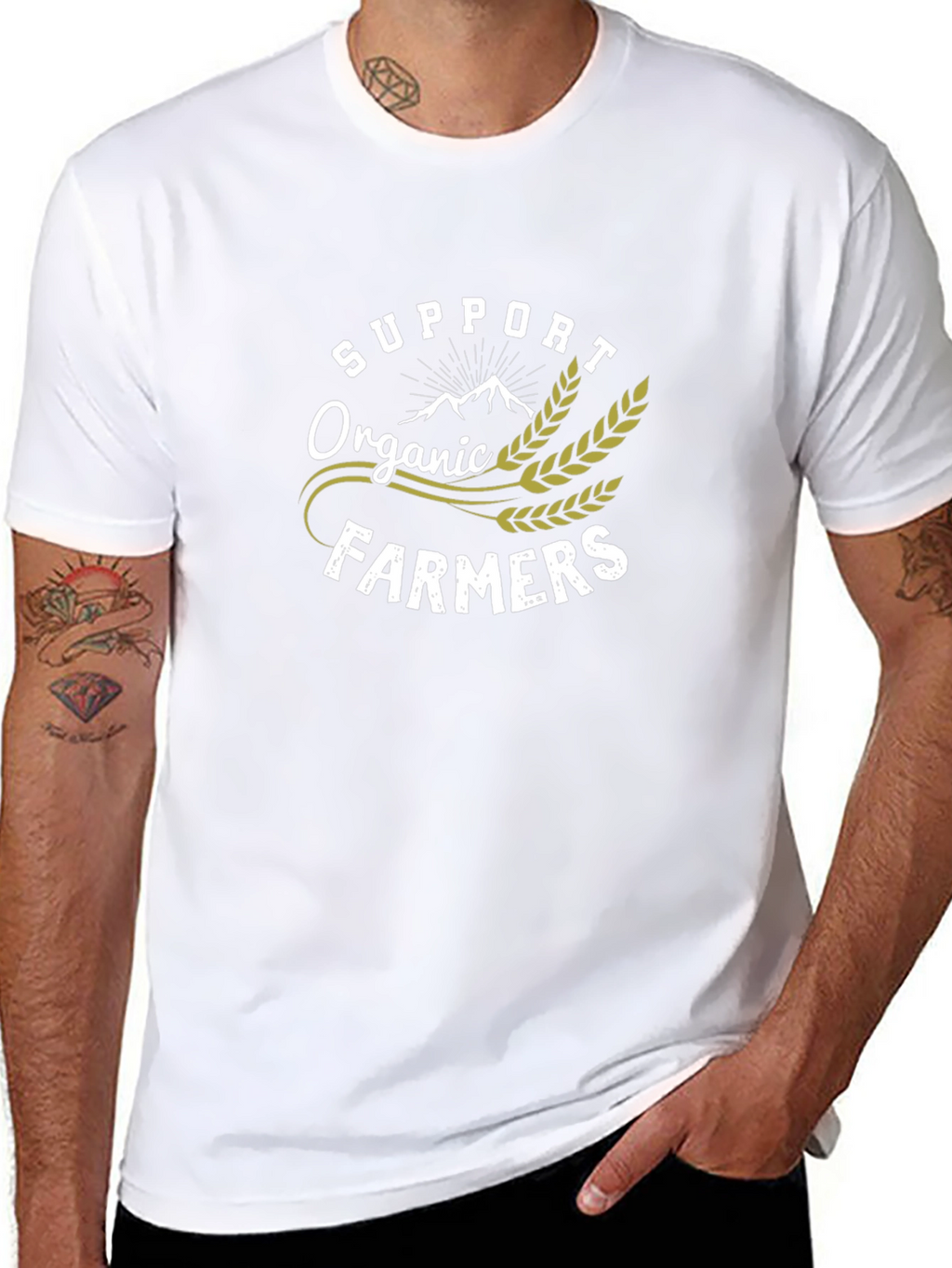 Support Organic Farmers Black T-Shirt