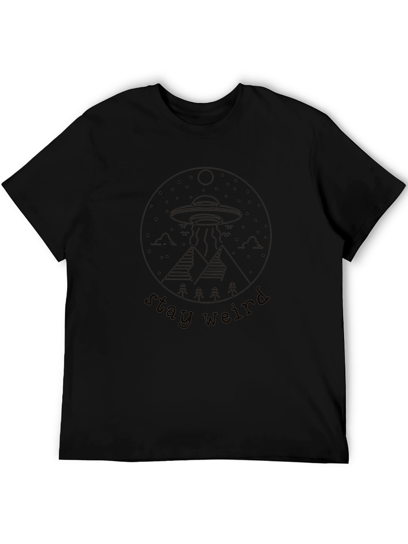 Stay Weird UFO T-Shirt - Black Graphic Tee