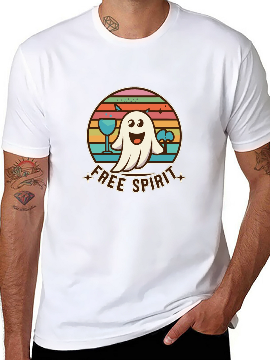 Free Spirit Ghost T-Shirt - Retro Halloween Design