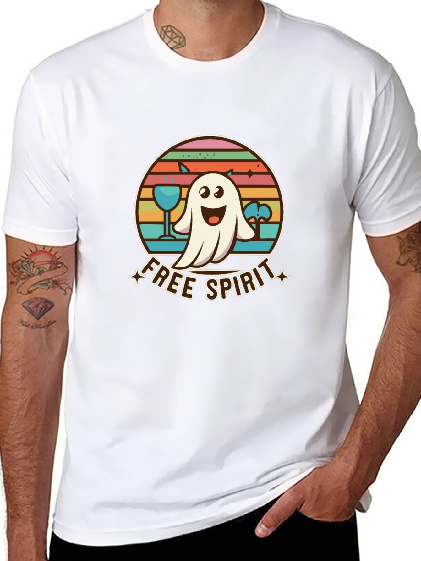 Free Spirit Ghost T-Shirt - Retro Halloween Design