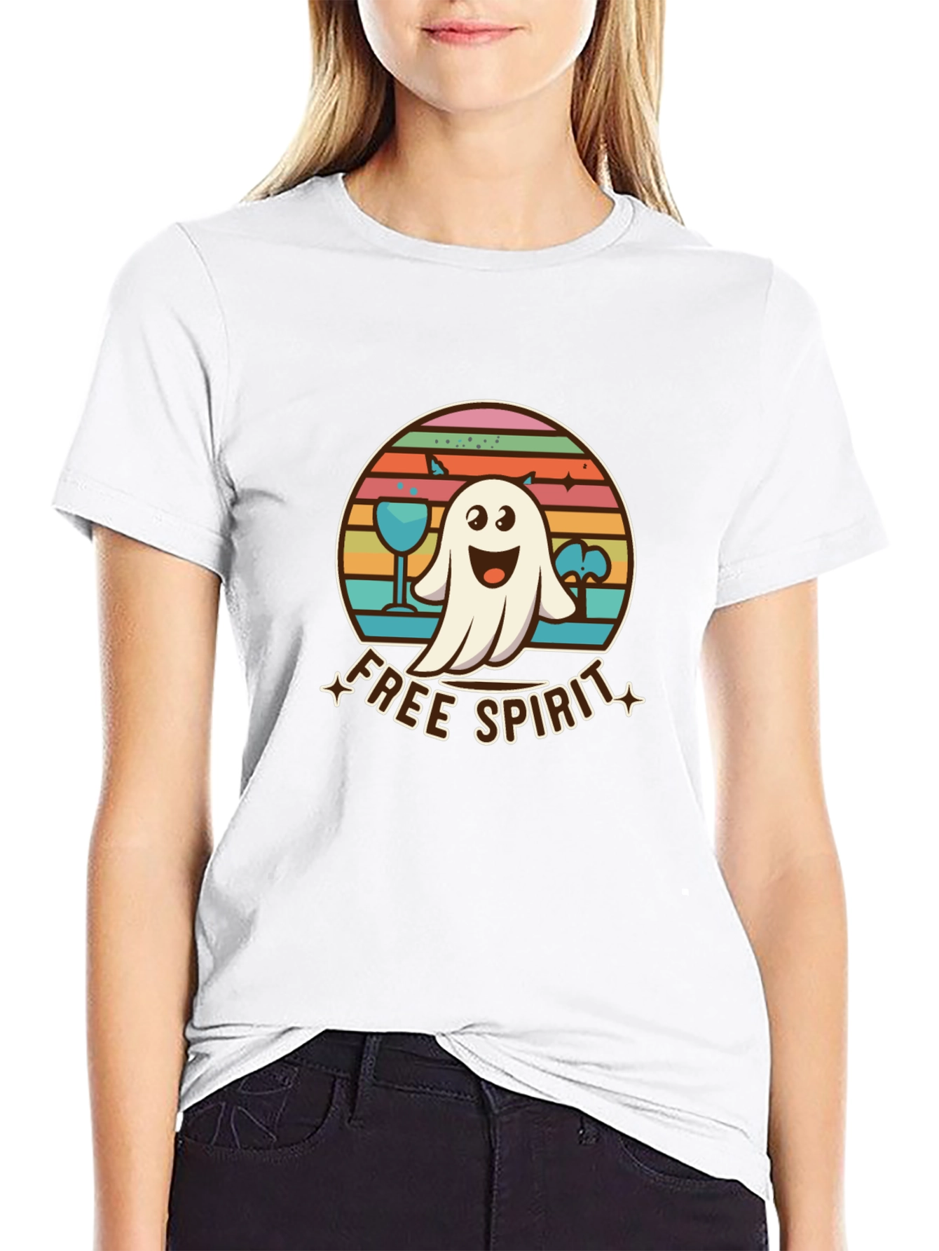 Free Spirit Ghost T-Shirt - Retro Halloween Design