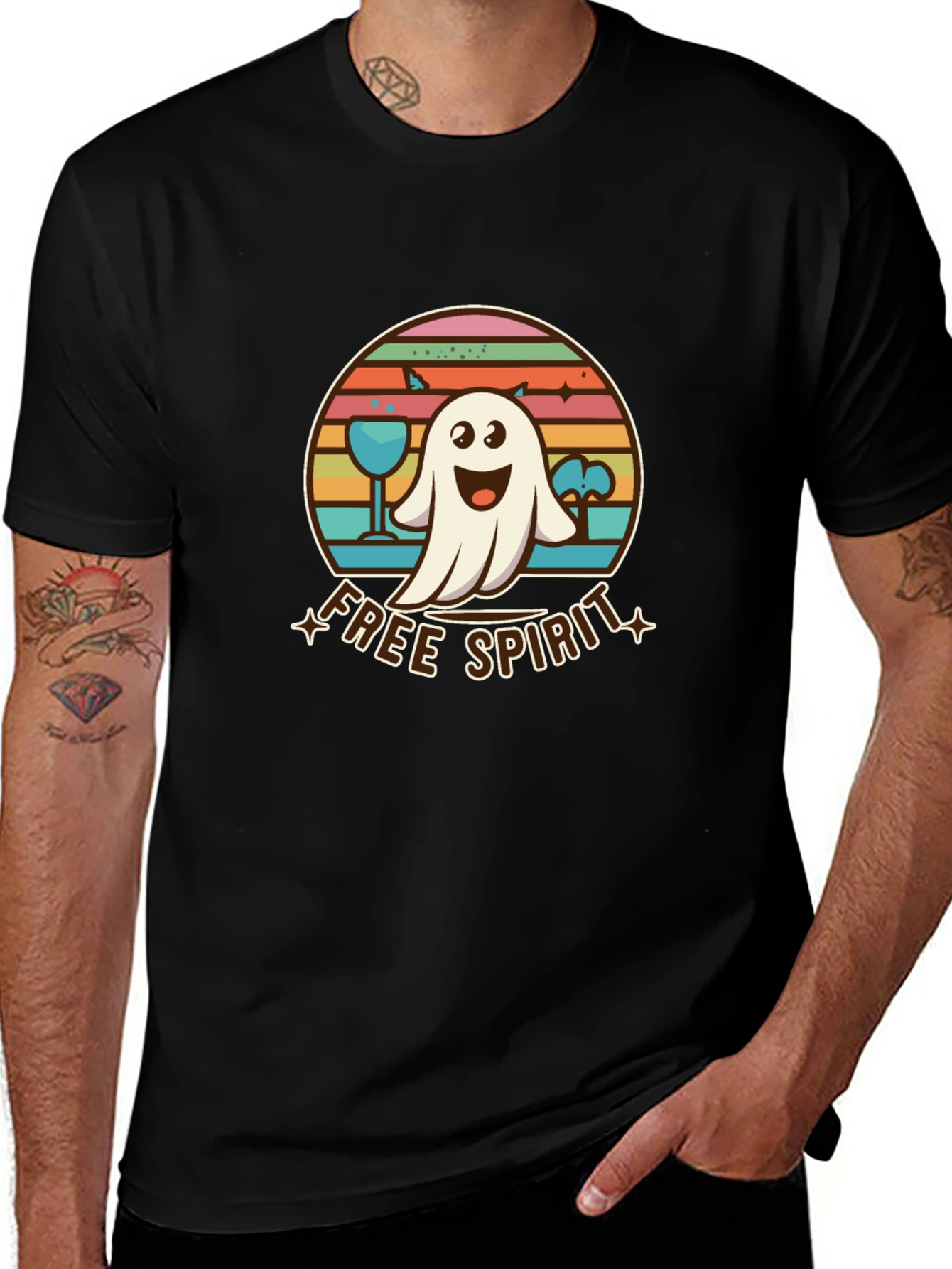 Free Spirit Ghost T-Shirt - Retro Halloween Design