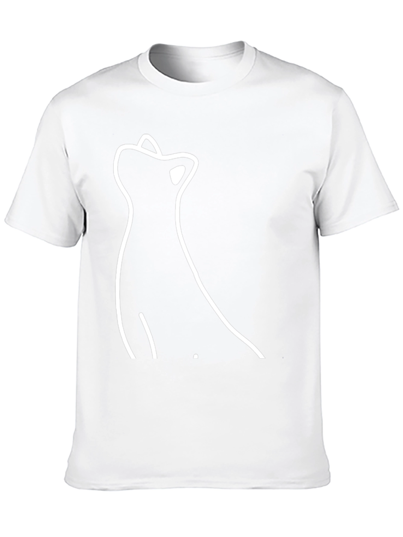 Minimalist Cat Silhouette Black T-Shirt