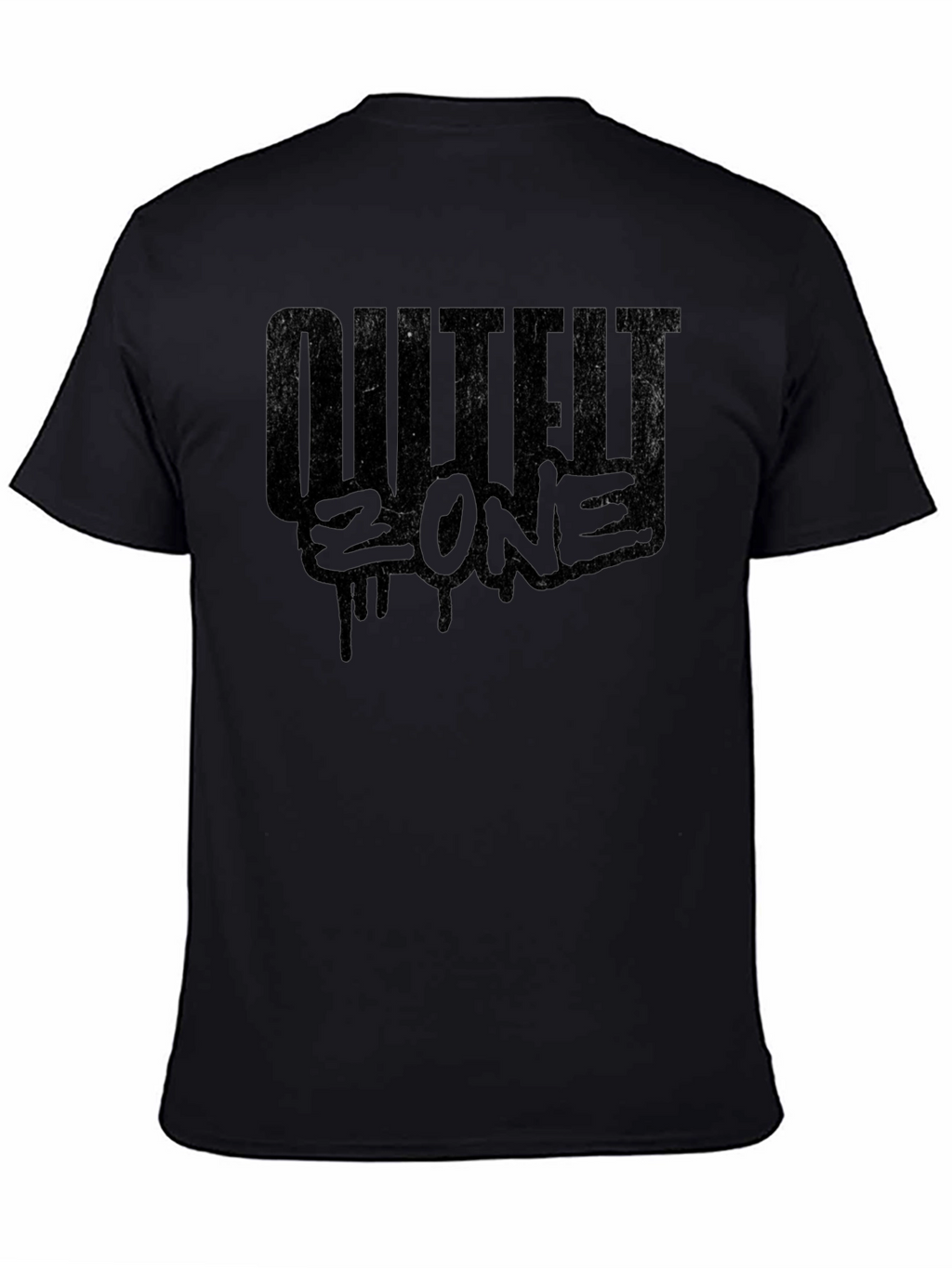 OUTLIER ZONE Black Graphic Print Mens T-Shirt