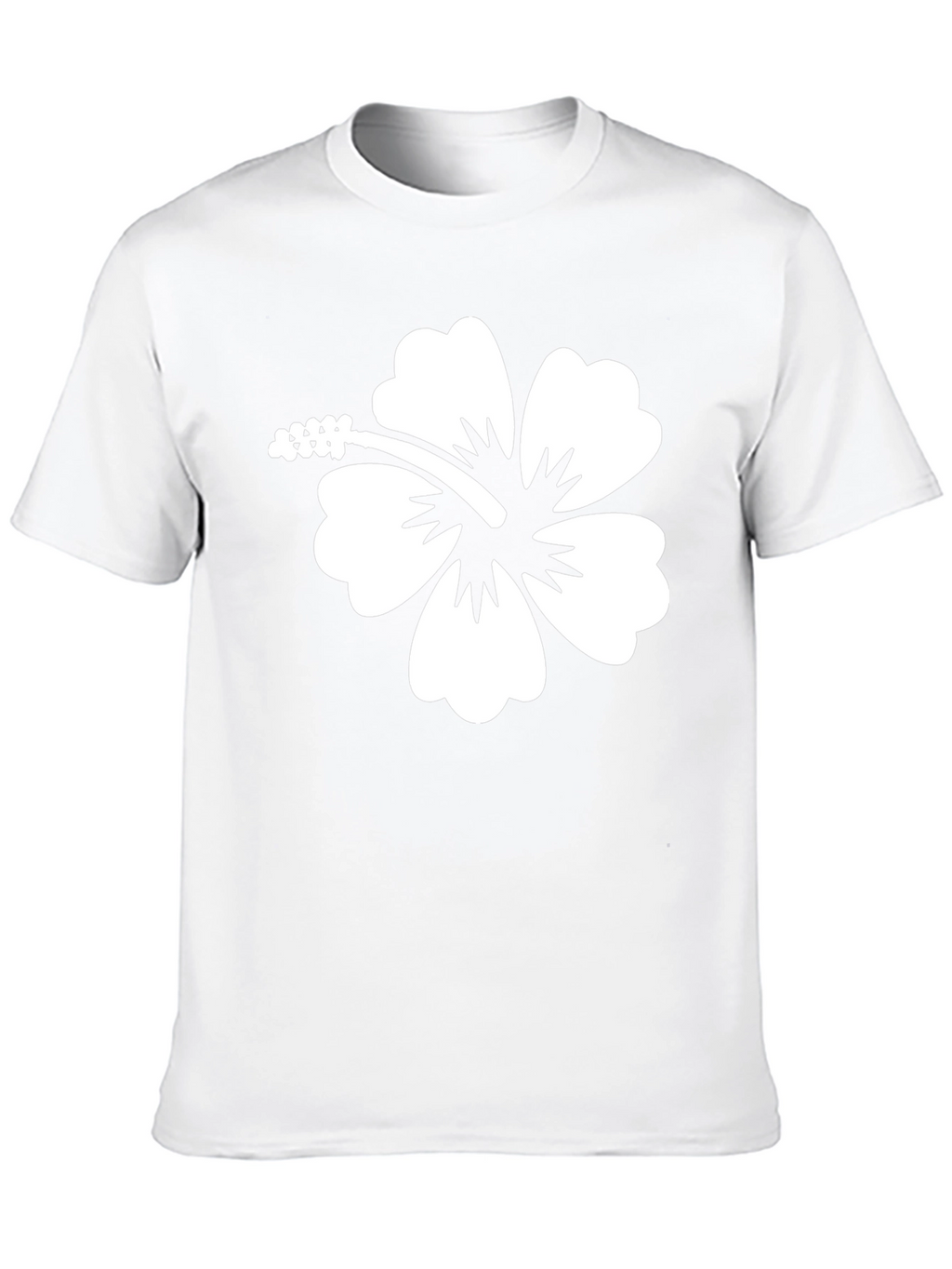 Hibiscus Flower Graphic Tee - Black Cotton T-Shirt