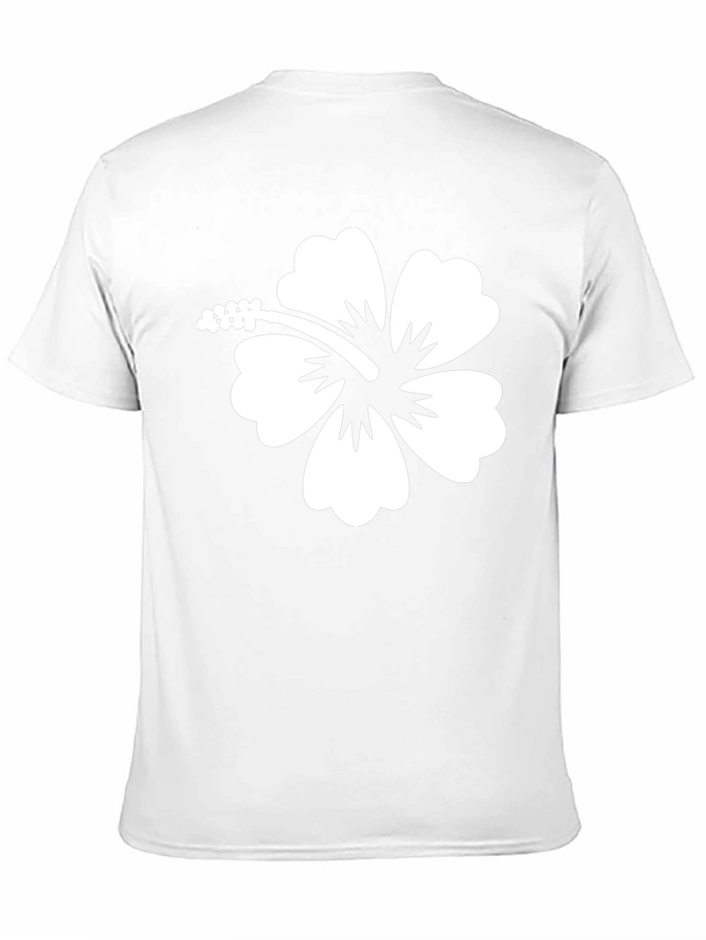 Hibiscus Flower Graphic Tee - Black Cotton T-Shirt