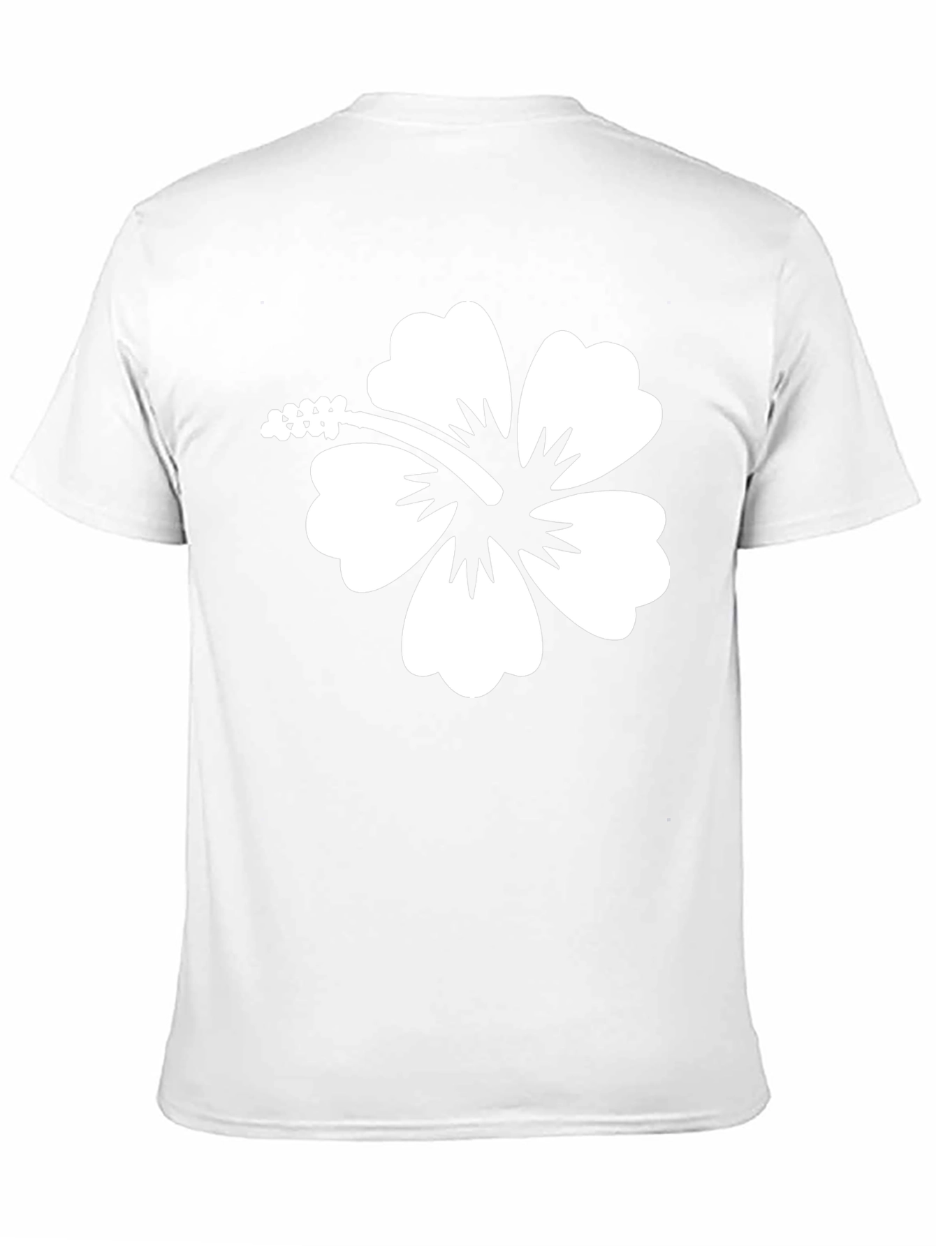 Hibiscus Flower Graphic Tee - Black Cotton T-Shirt