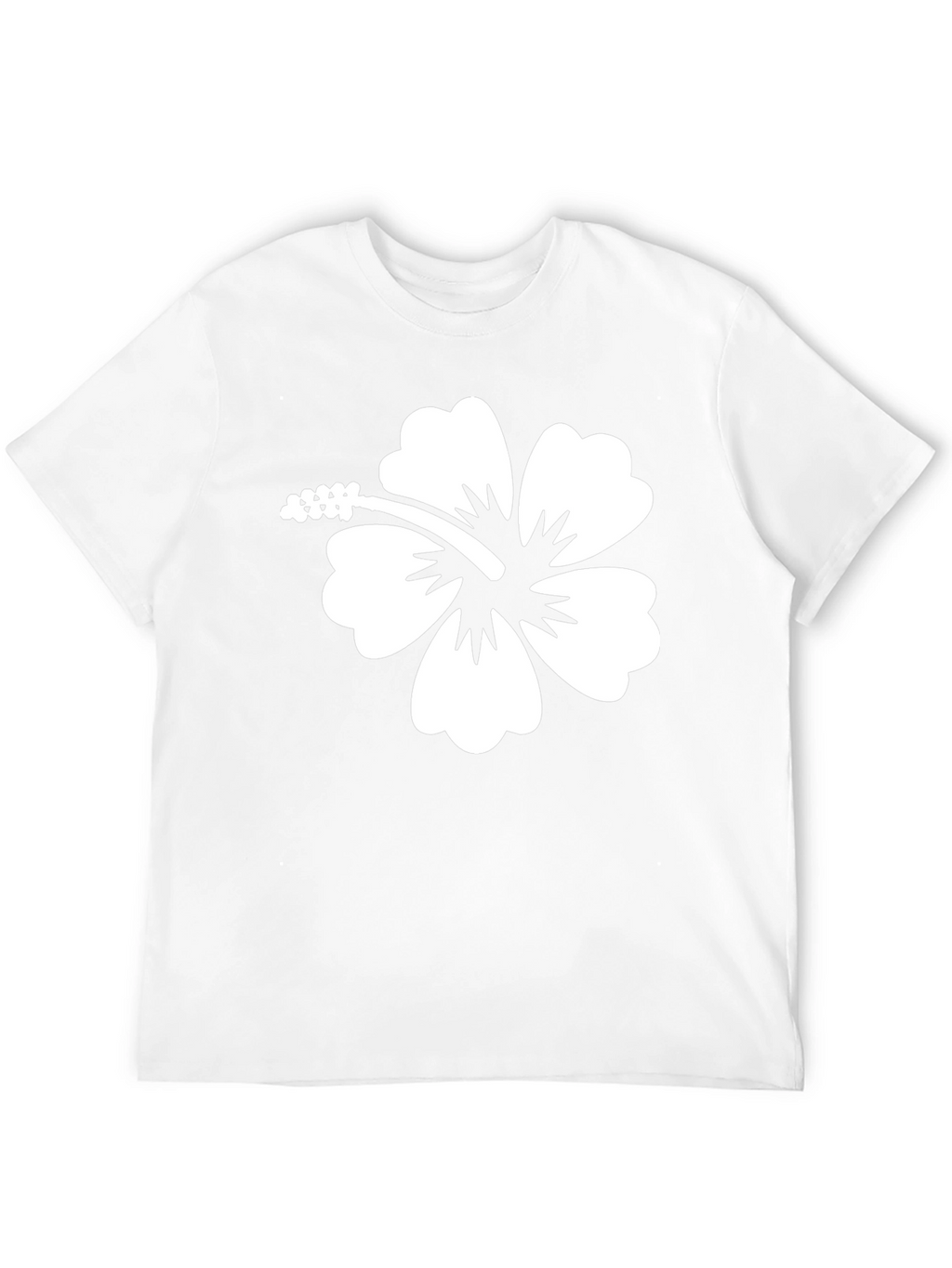Hibiscus Flower Graphic Tee - Black Cotton T-Shirt