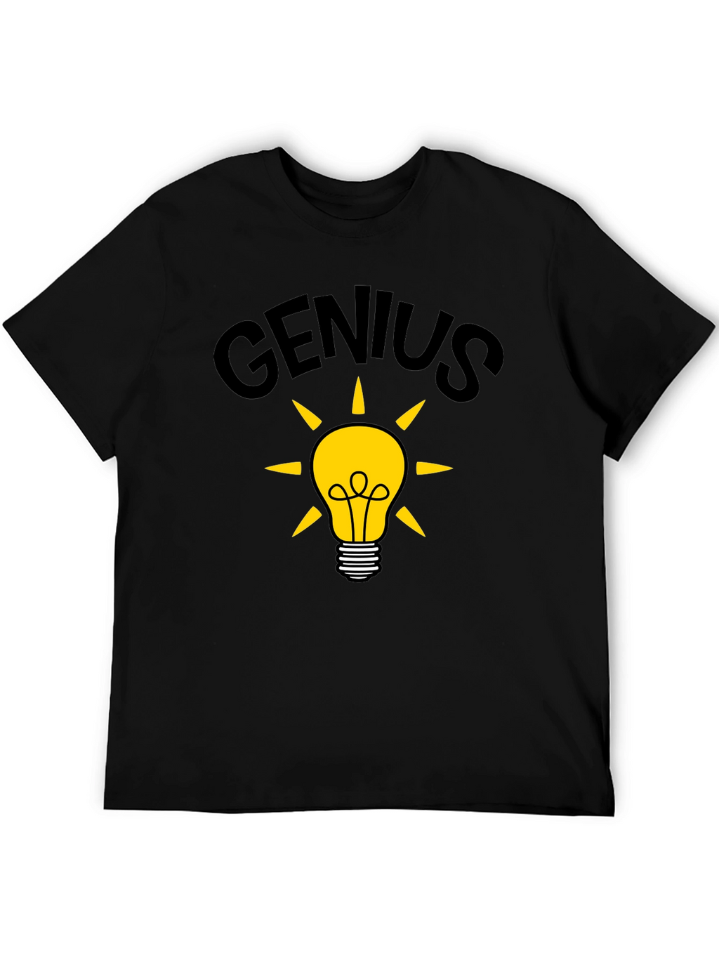 Genius Idea Light Bulb T-Shirt - Black Cotton Tee