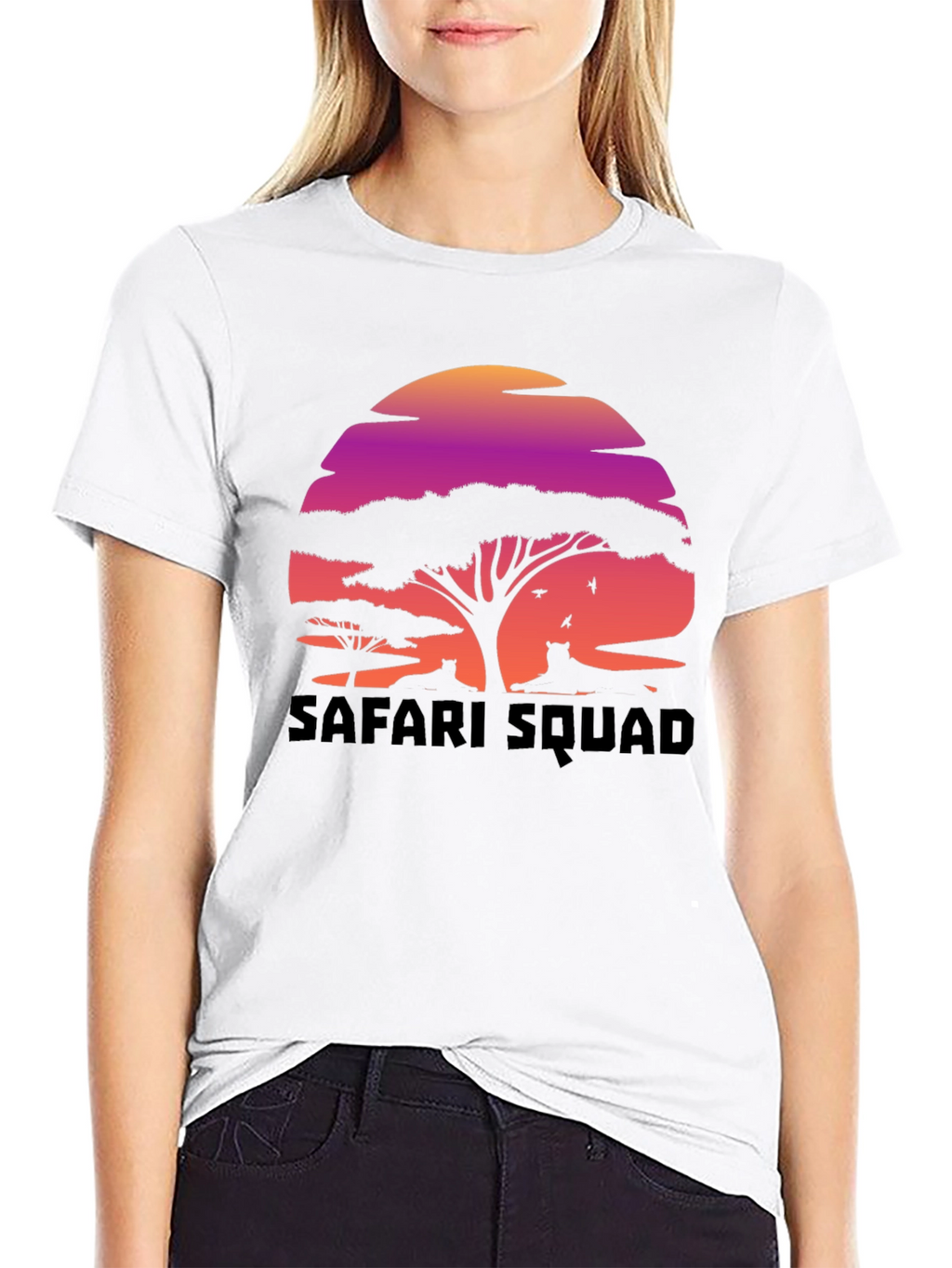 Safari Squad Graphic Tee - Sunset Wildlife Design