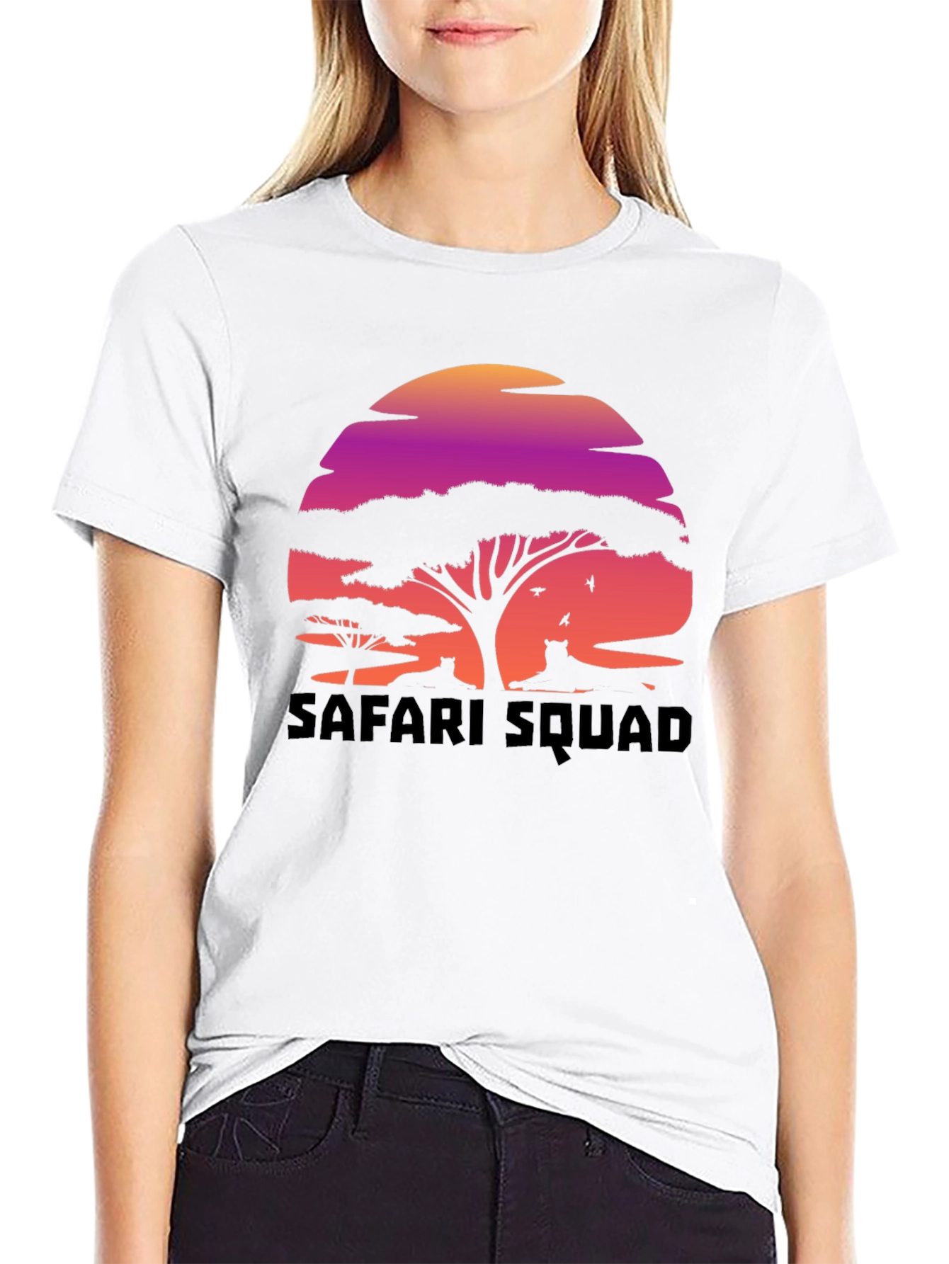 Safari Squad Graphic Tee - Sunset Wildlife Design