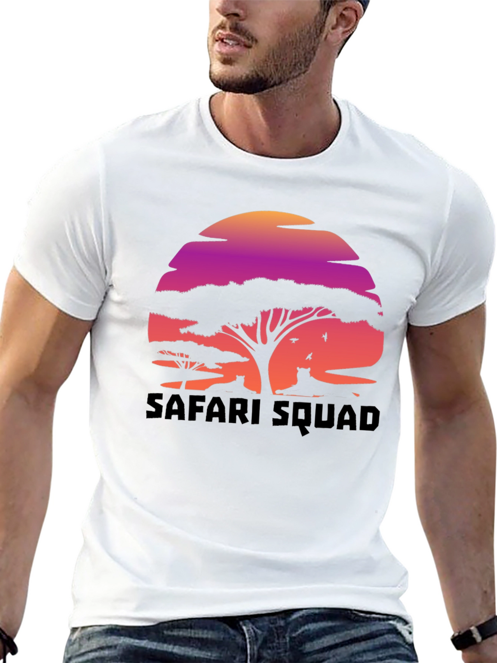 Safari Squad Graphic Tee - Sunset Wildlife Design