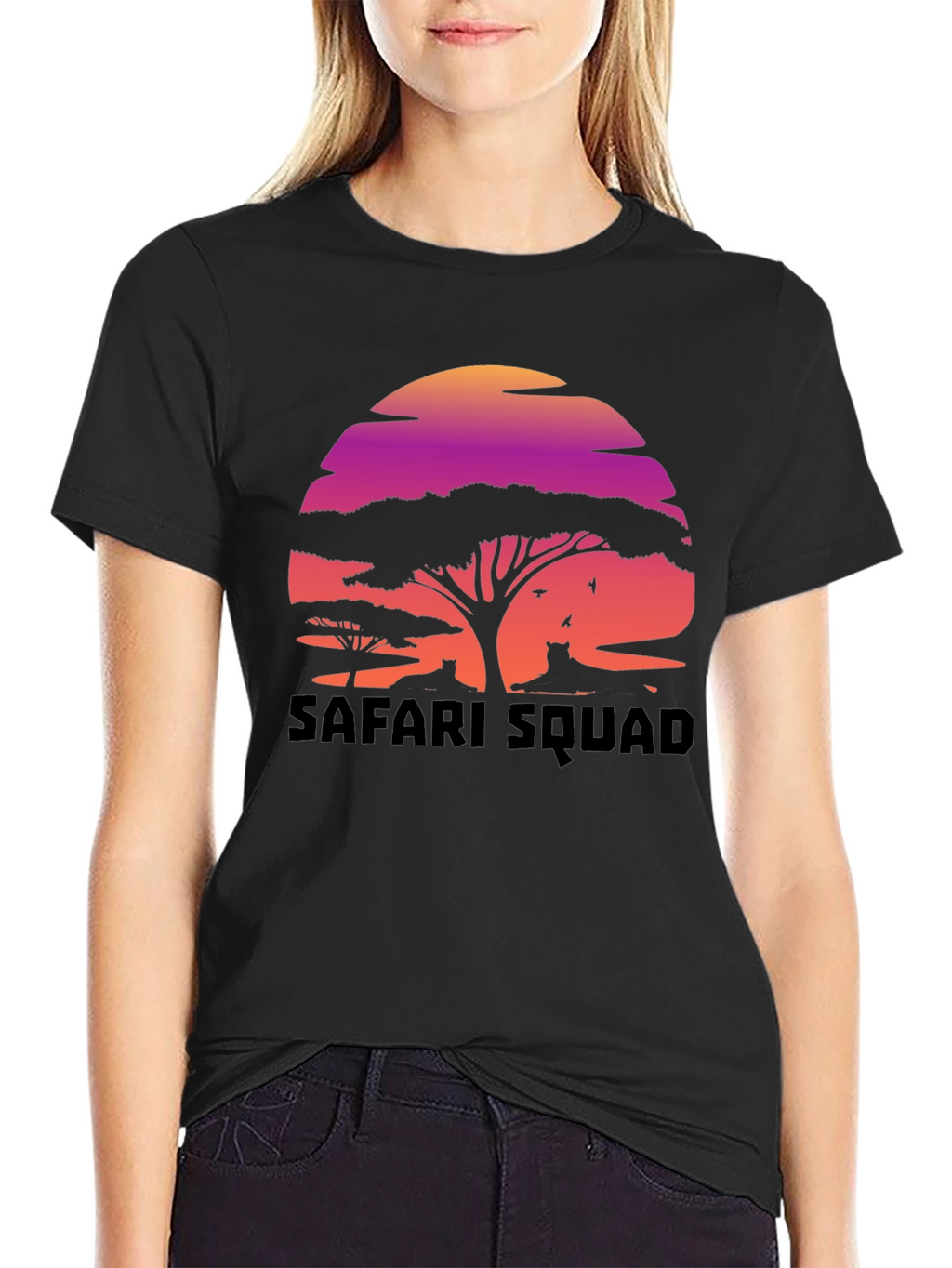 Safari Squad Graphic Tee - Sunset Wildlife Design