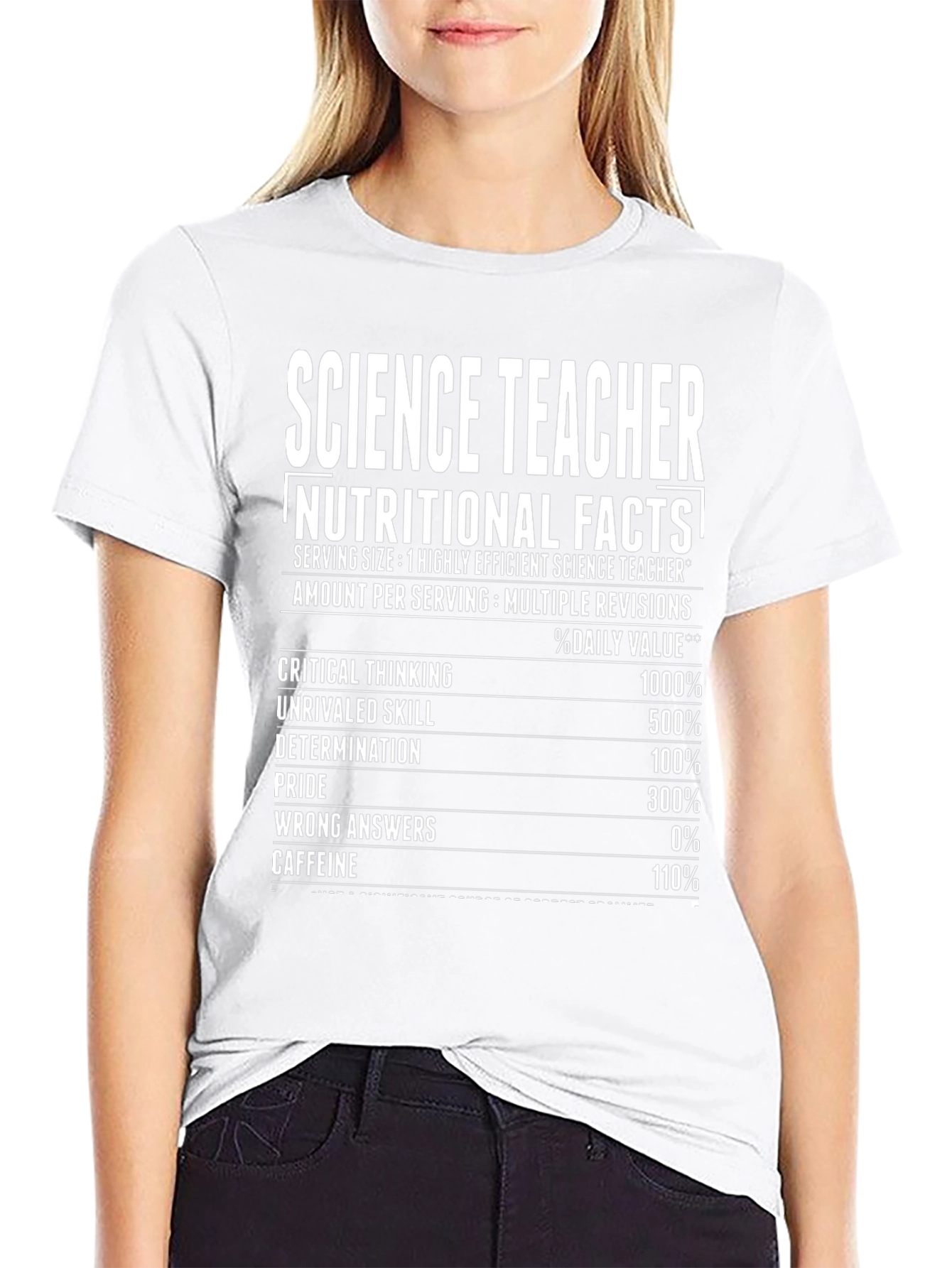 Science Teacher Nutritional Facts T-Shirt Funny Gift