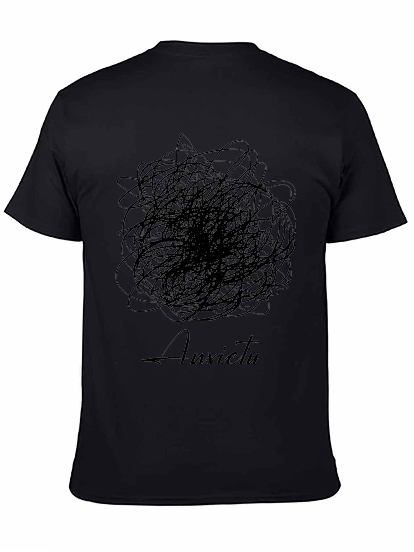 Anxiety Scribble Graphic Tee - Black