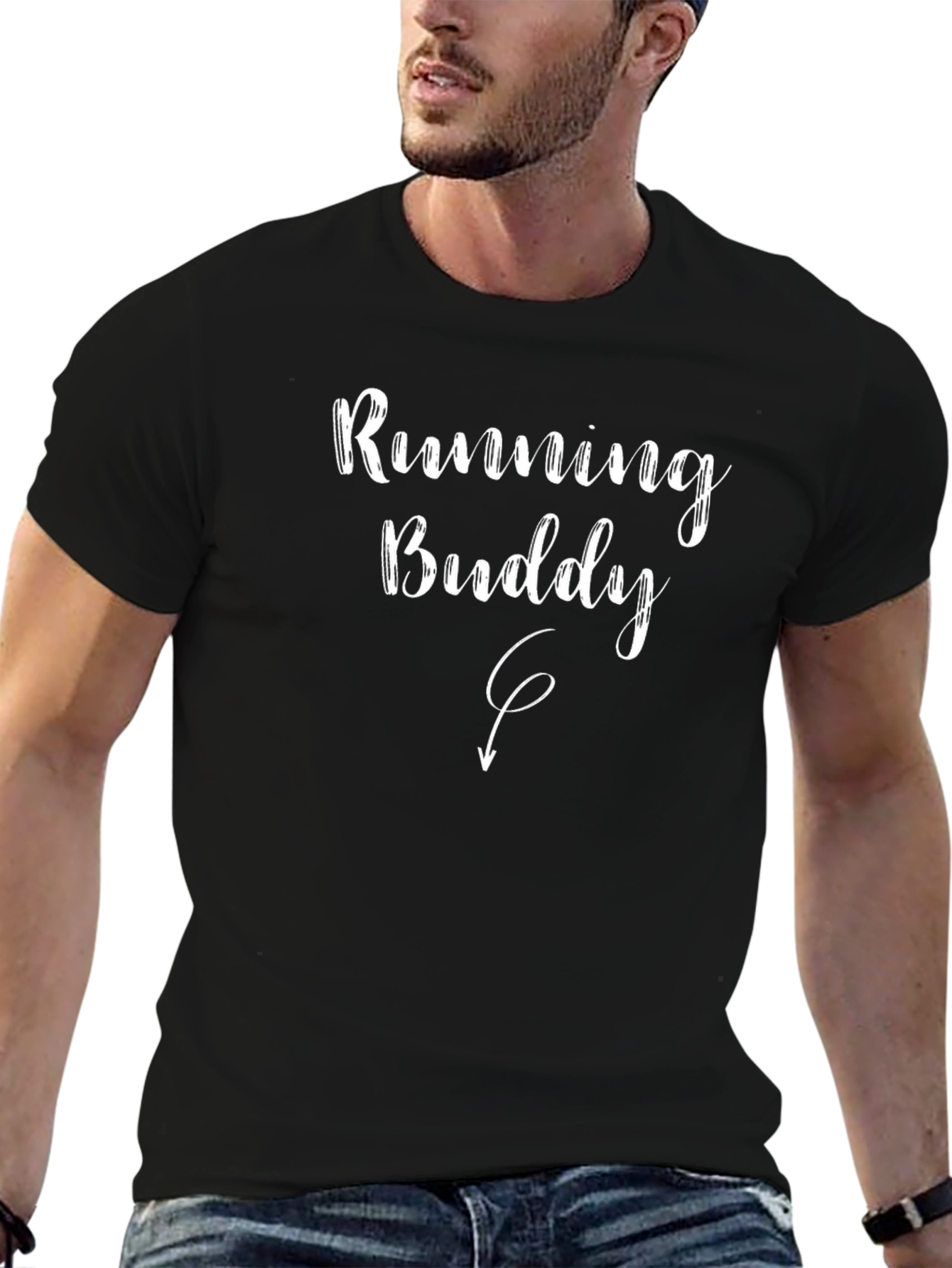 Running Buddy Black Graphic Tee