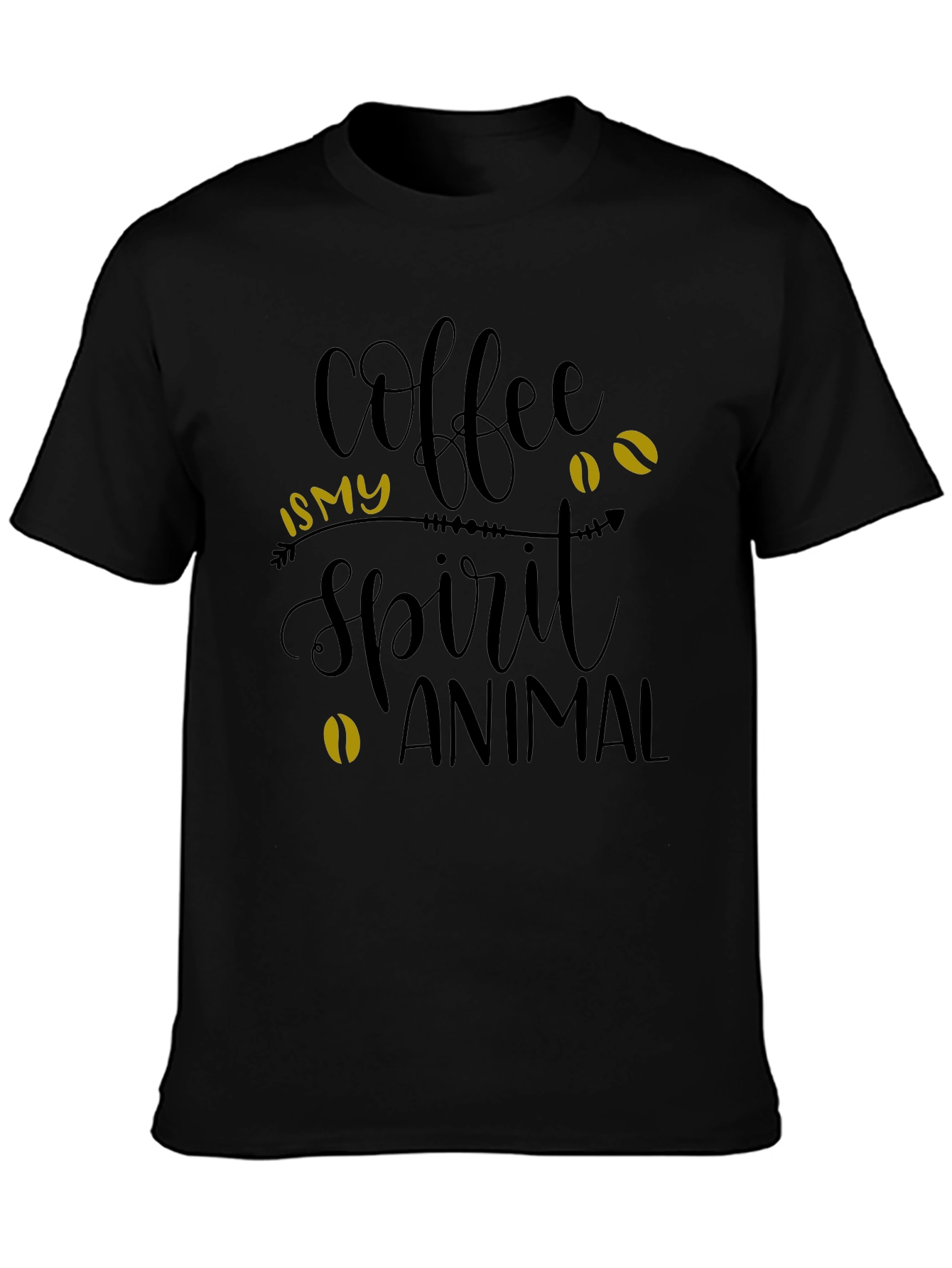 Coffee Is My Spirit Animal Black T-Shirt