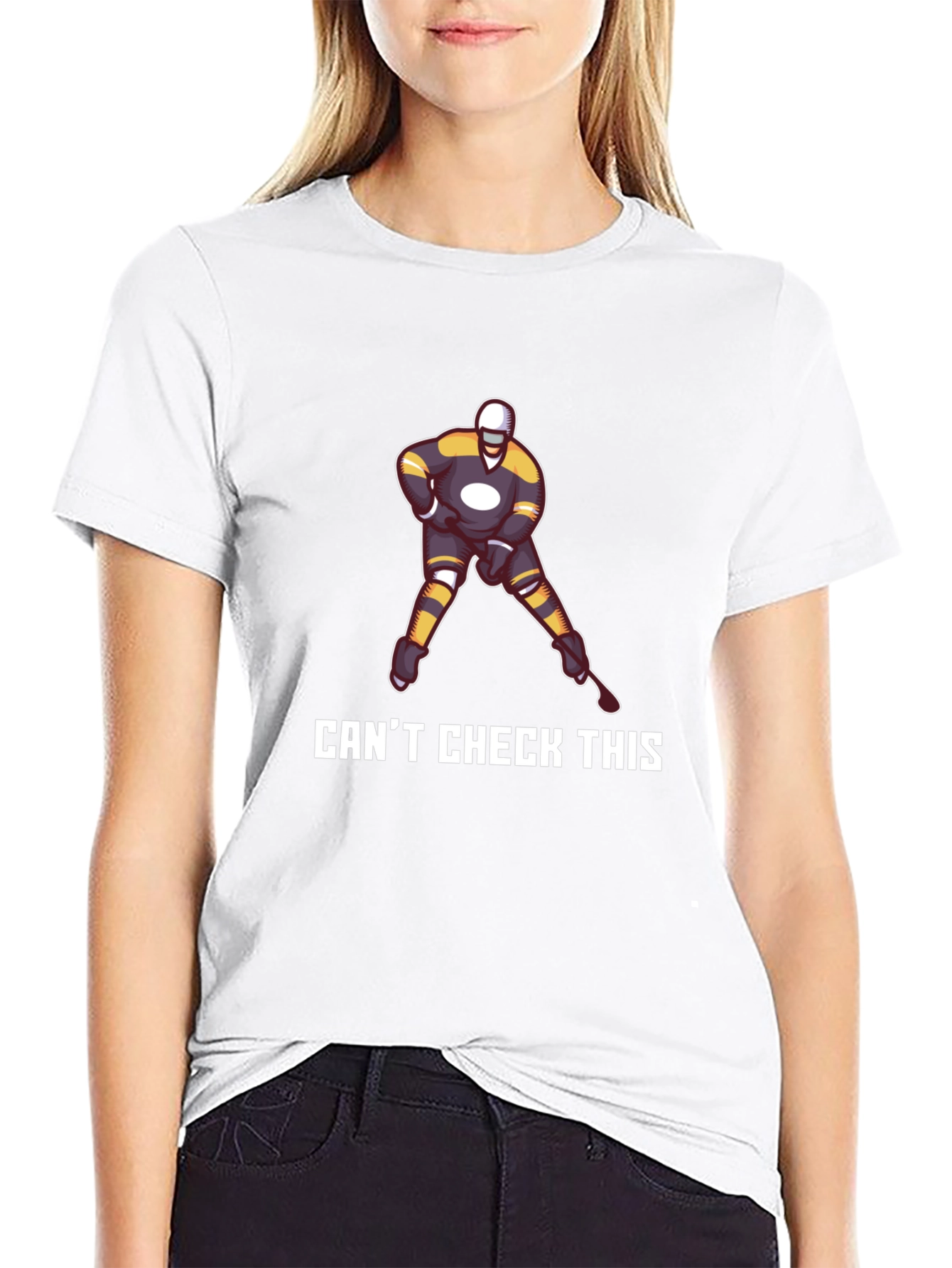 Cant Check This Hockey Graphic T-Shirt