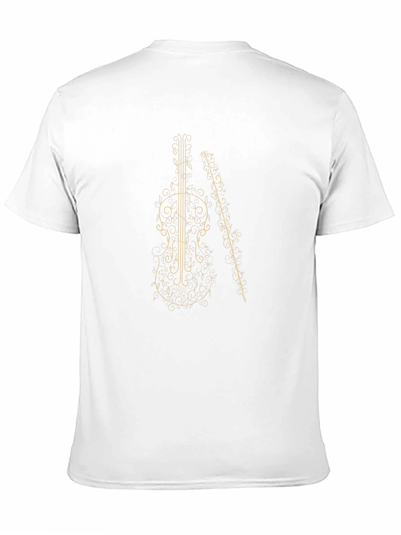 Musical Violin Graphic Tee - Black Cotton T-Shirt