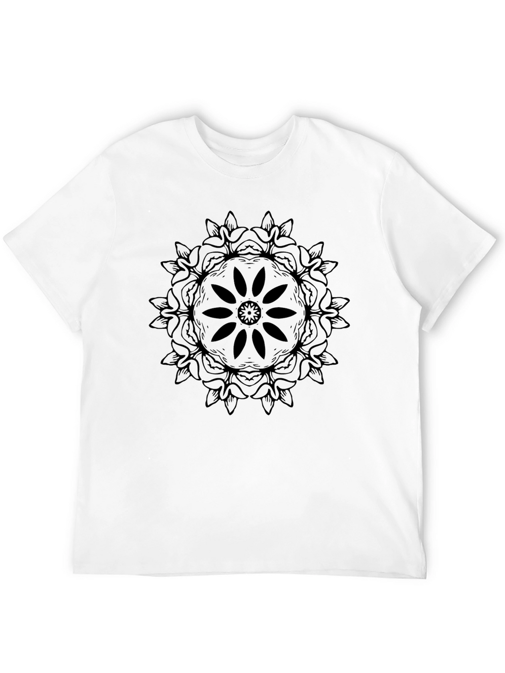 Black Mandala Graphic Tee - Stylish Unisex Shirt