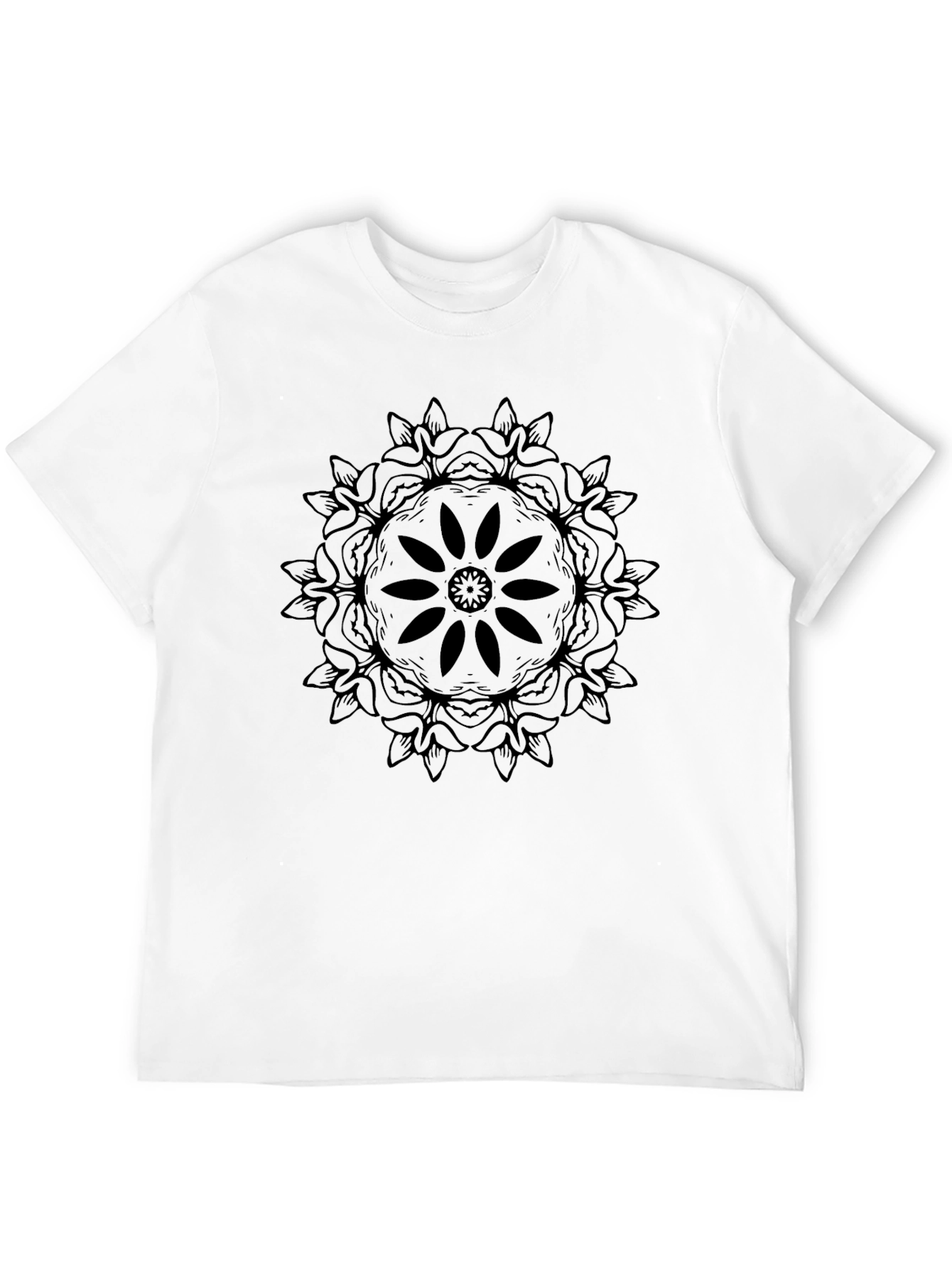 Black Mandala Graphic Tee - Stylish Unisex Shirt