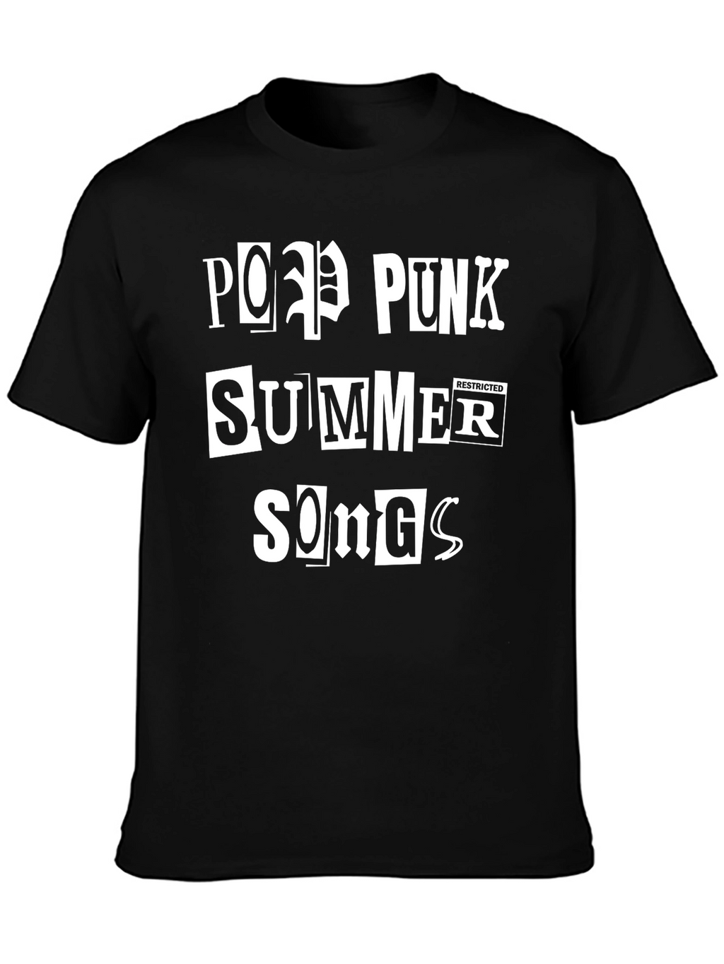 Pop Punk Summer Songs Black Graphic Tee