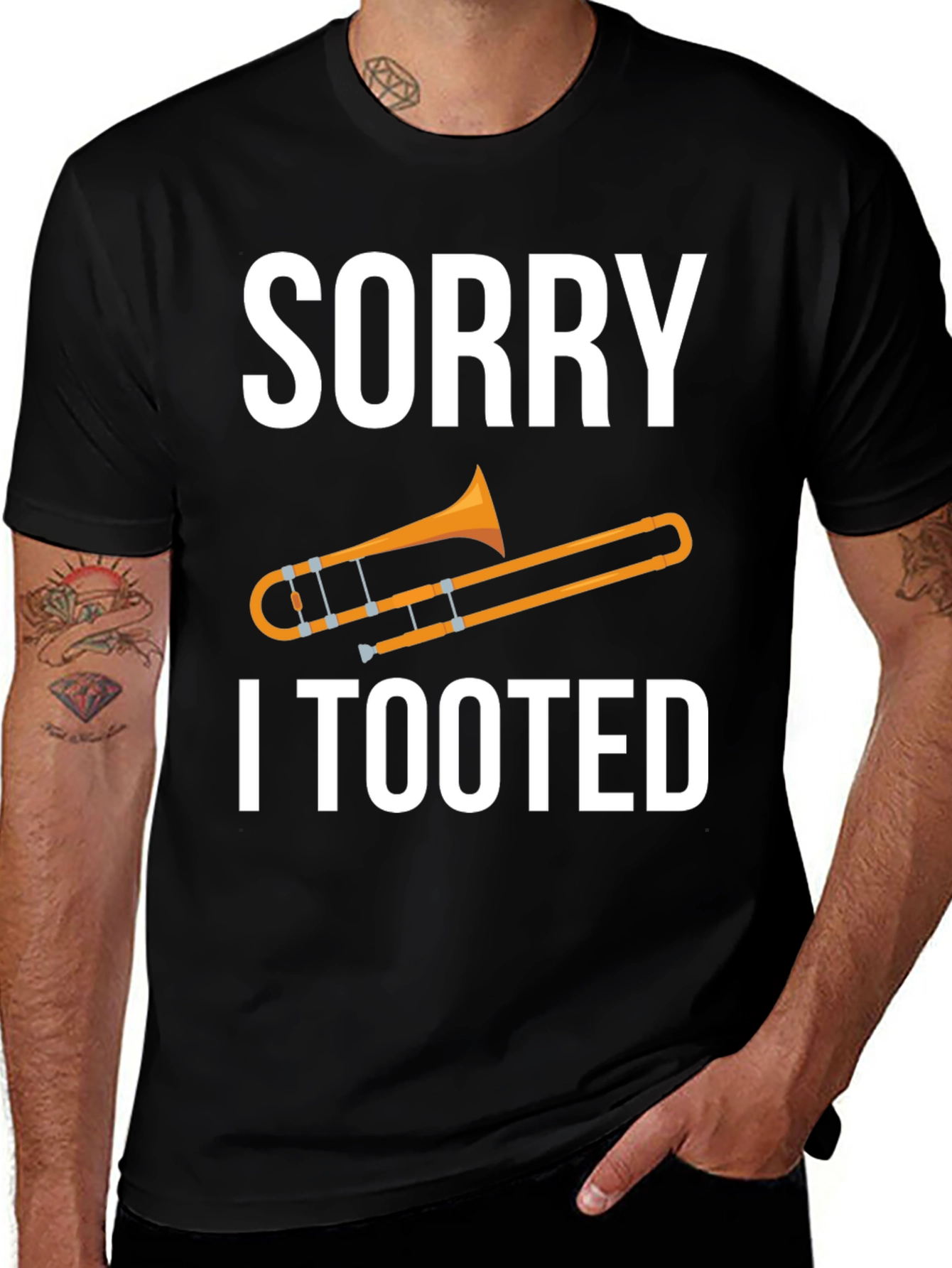 Sorry I Tooted Trombone T-Shirt Funny Musician Tee