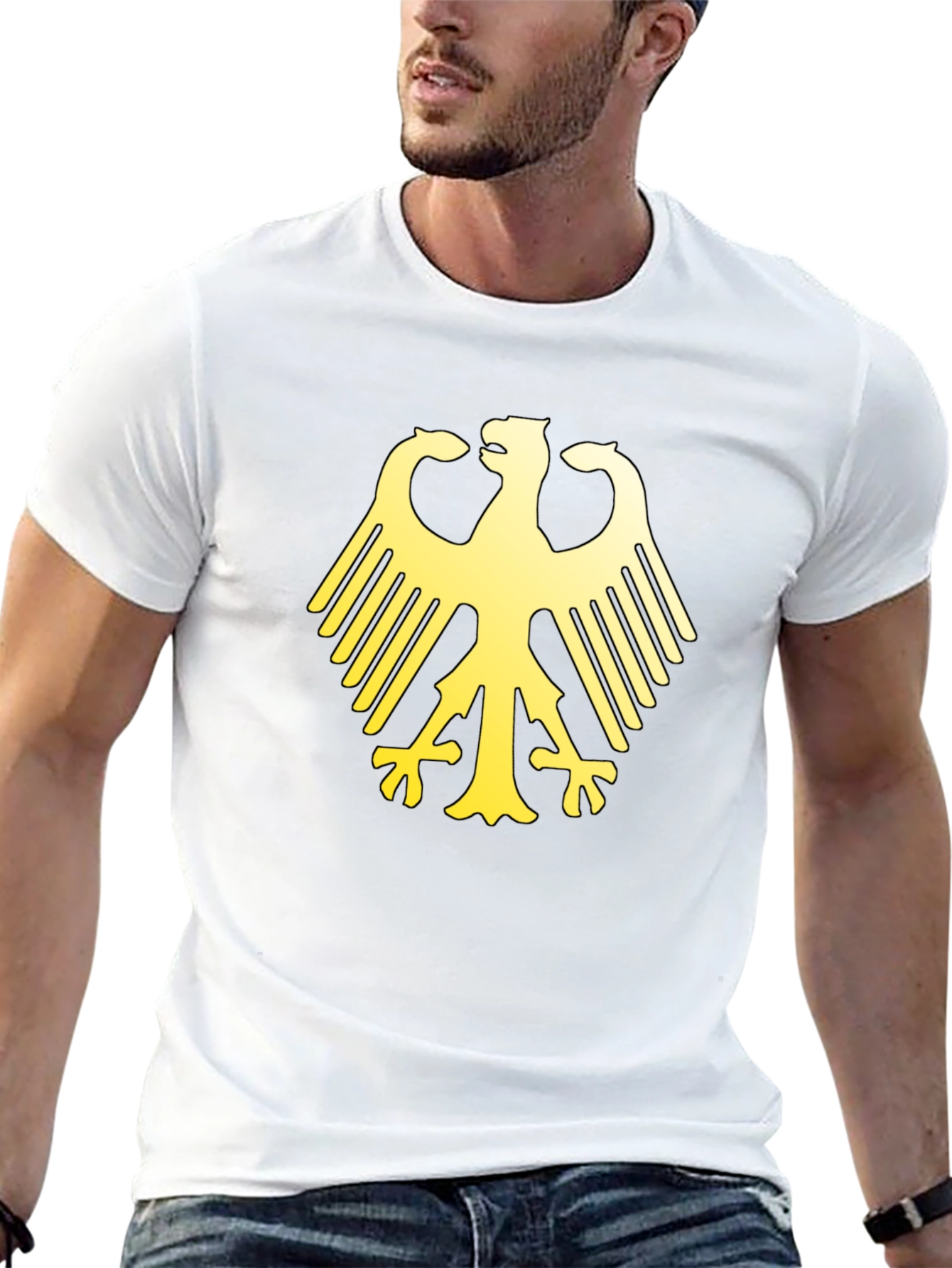 German Eagle Graphic Print Black T-Shirt