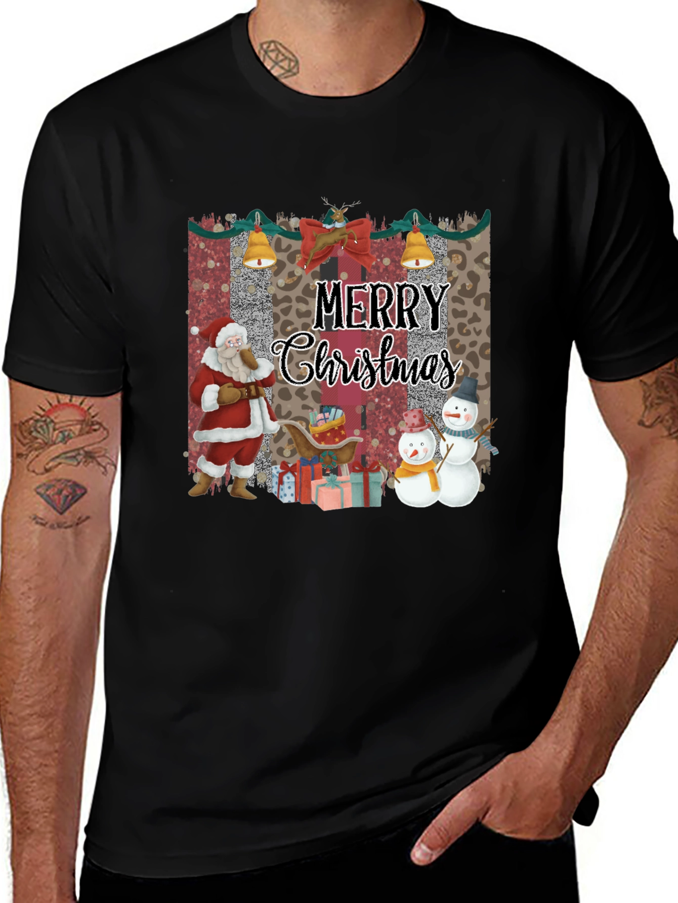 Merry Christmas Santa Snowman T-Shirt