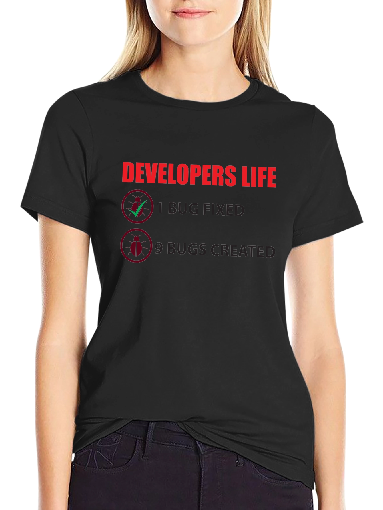 Developers Life Black Cotton T-Shirt
