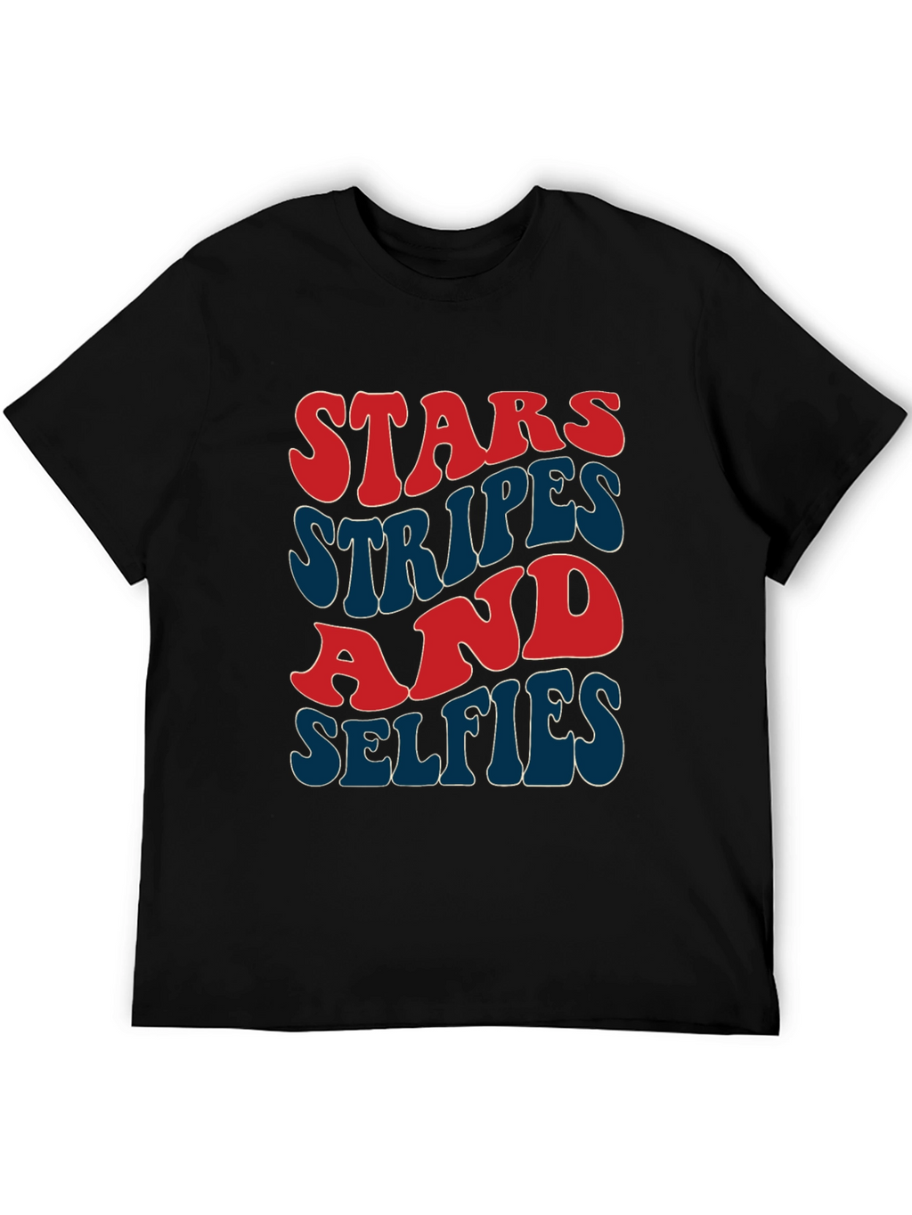 Stars Stripes and Selfies T-Shirt - Patriotic Style