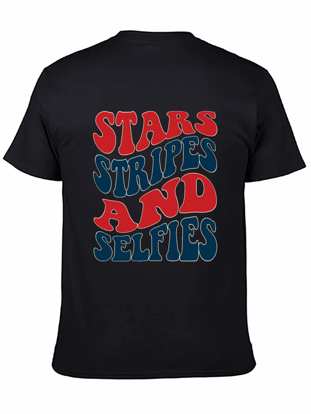 Stars Stripes and Selfies T-Shirt - Patriotic Style