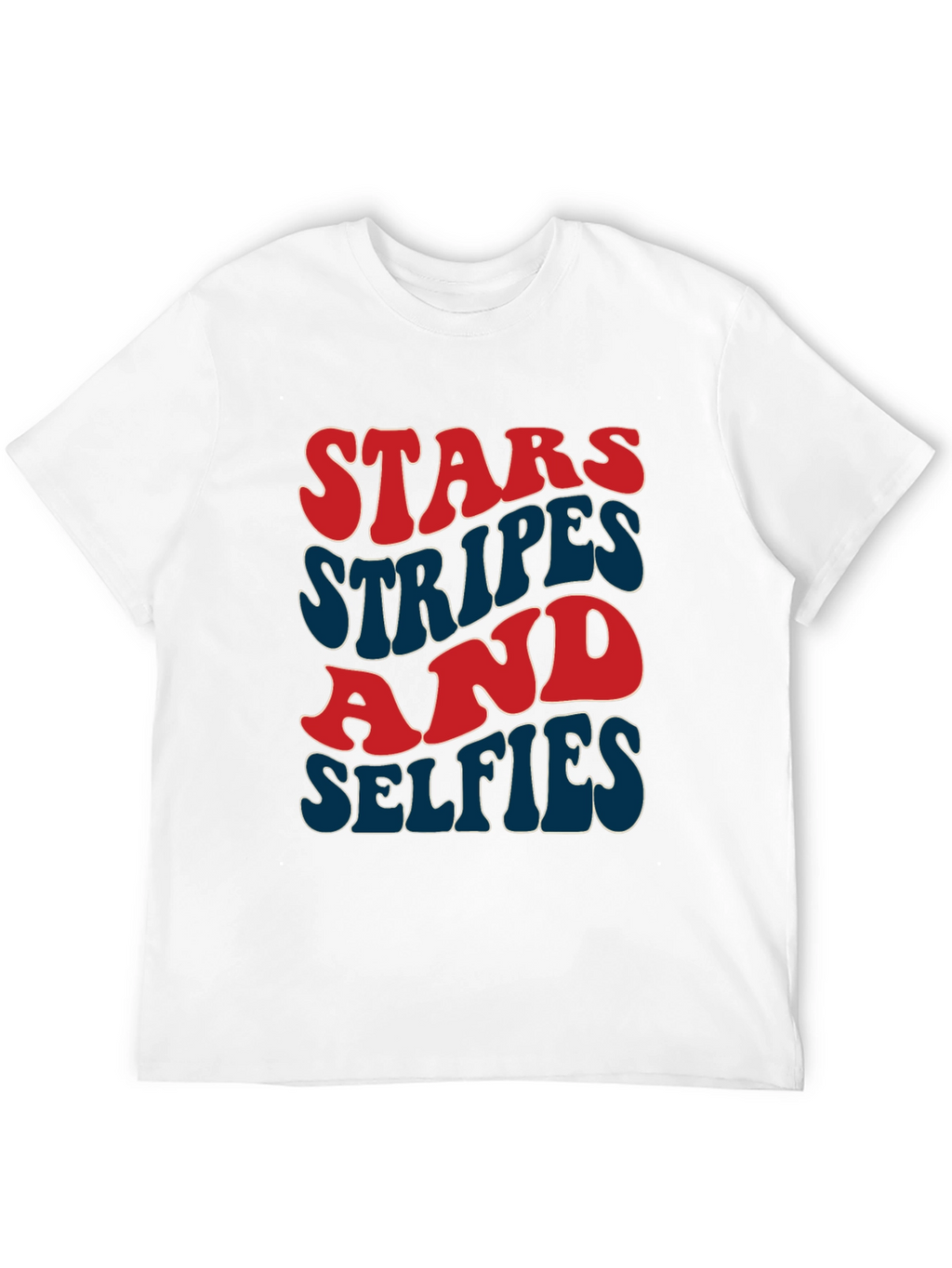 Stars Stripes and Selfies T-Shirt - Patriotic Style