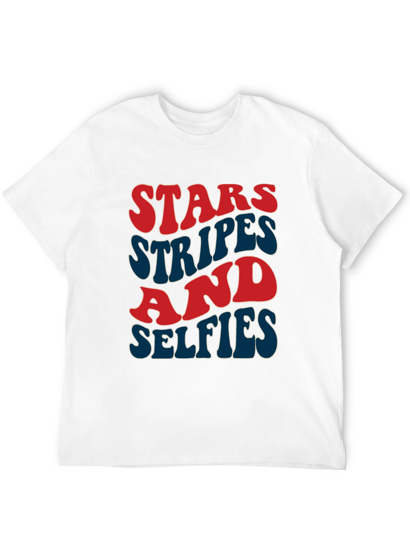 Stars Stripes and Selfies T-Shirt - Patriotic Style