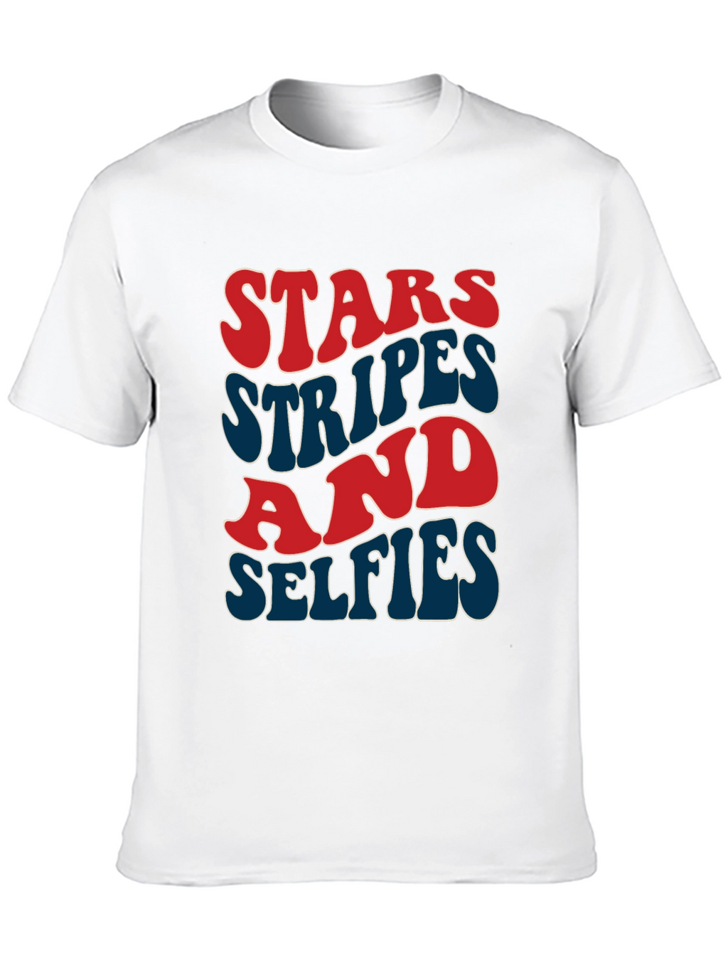 Stars Stripes and Selfies T-Shirt - Patriotic Style